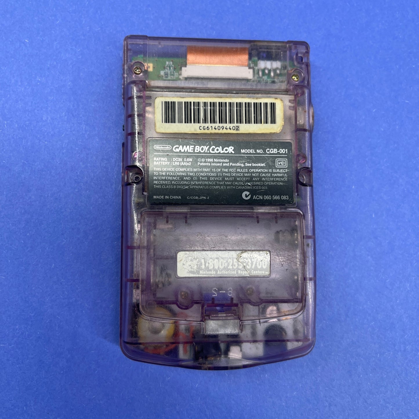 Nintendo Game Boy Color Handheld System - Atomic Purple * READ*