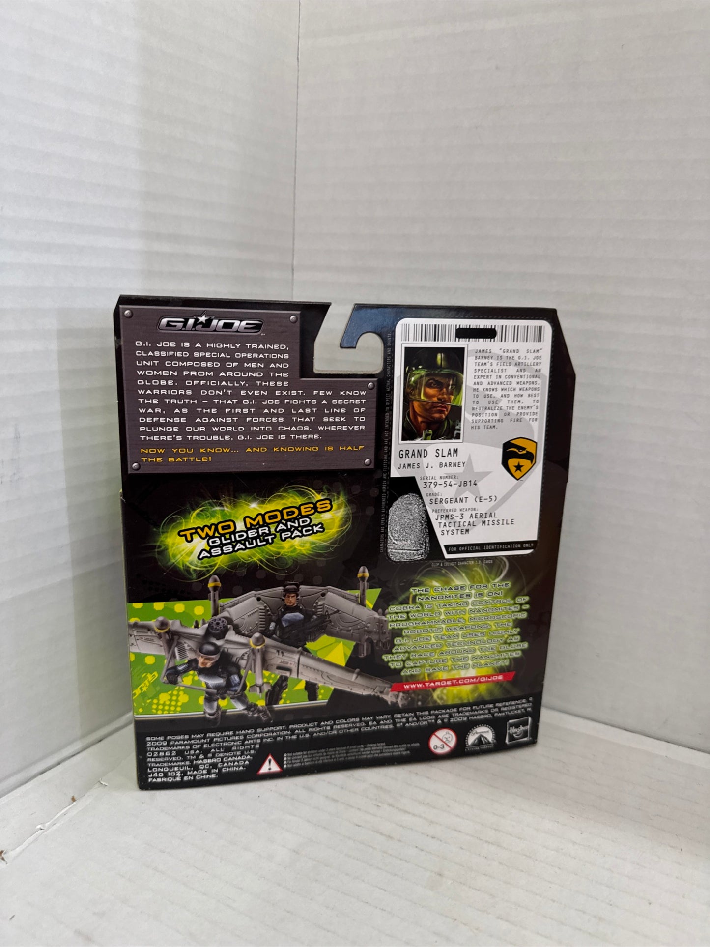 G.I. Joe Rise of Cobra James "Grand Slam" Barney w/ Air Assault Glider 3.75" NIP