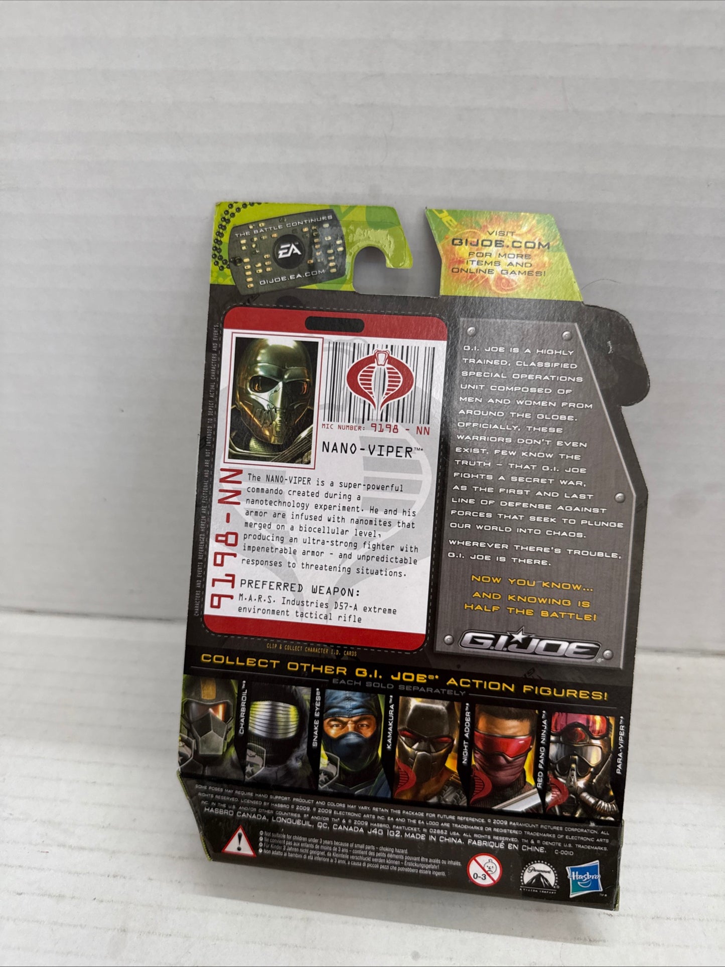 2009 GI JOE 3 3/4" Rise of Cobra Nano-Viper-MIP