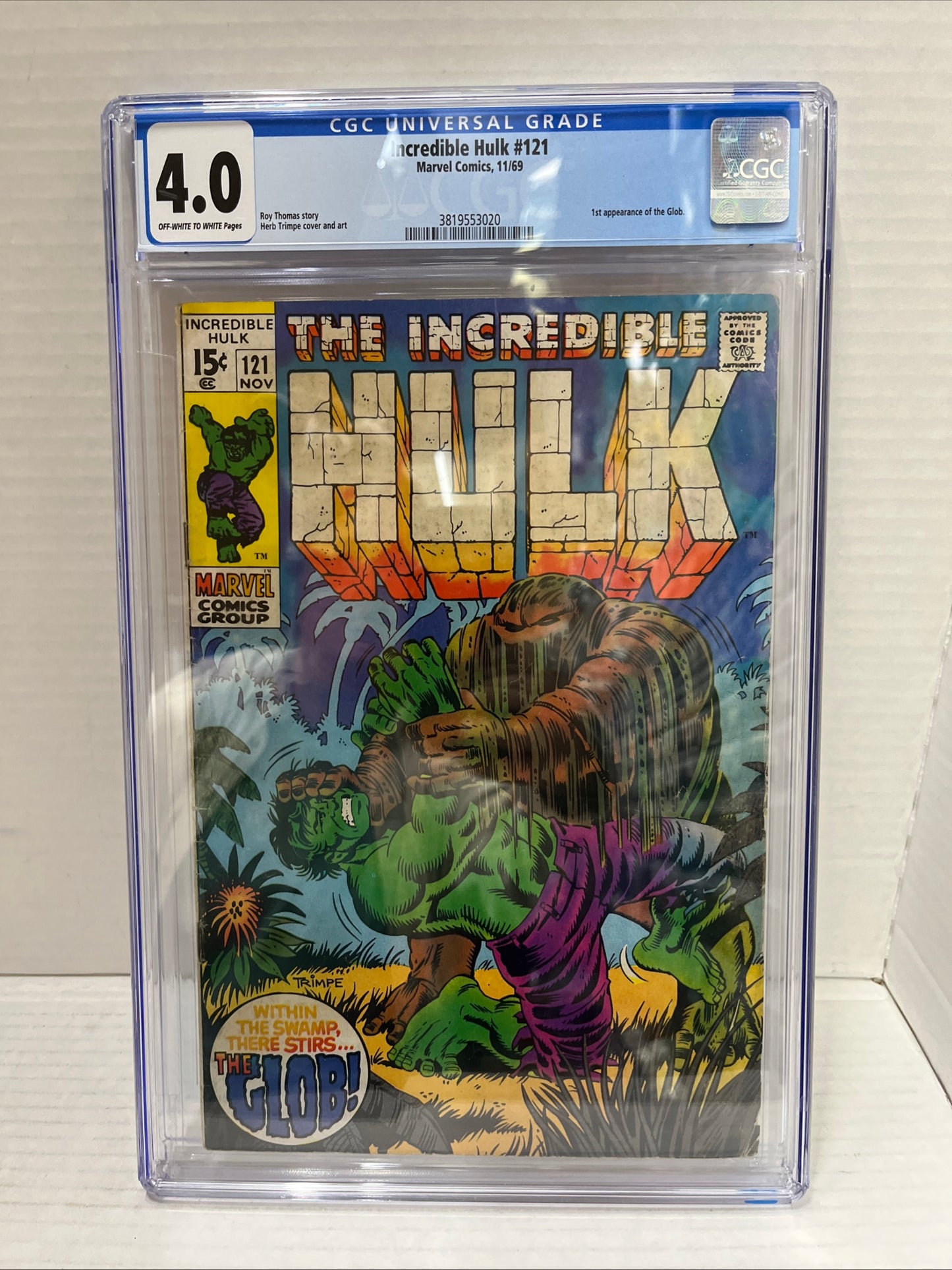 The Incredible Hulk #121 CGC Graded 4.0 1969 The Glob!!