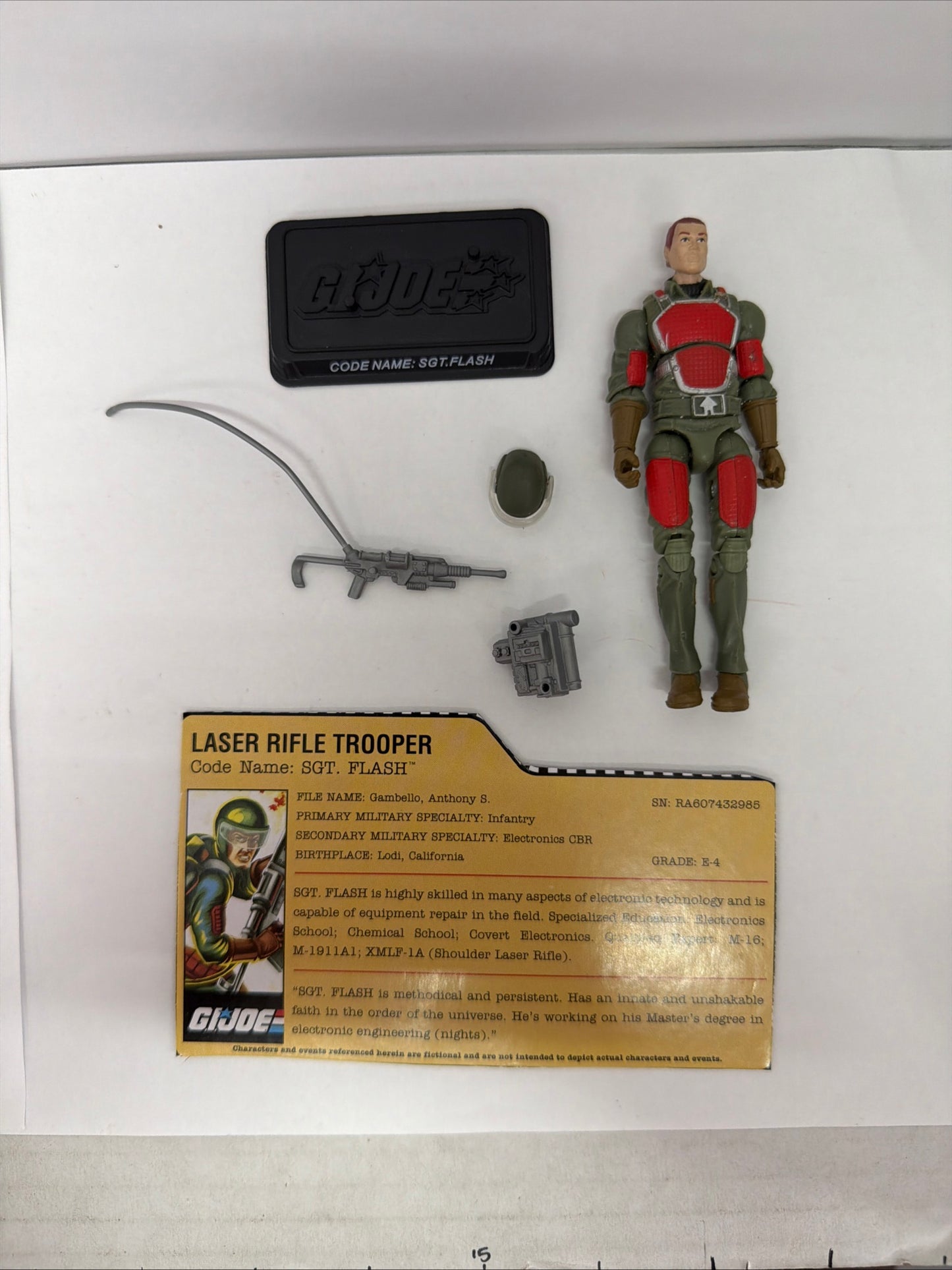 GI Joe 25th Anniversary Sgt. Flash Complete w/ File Card