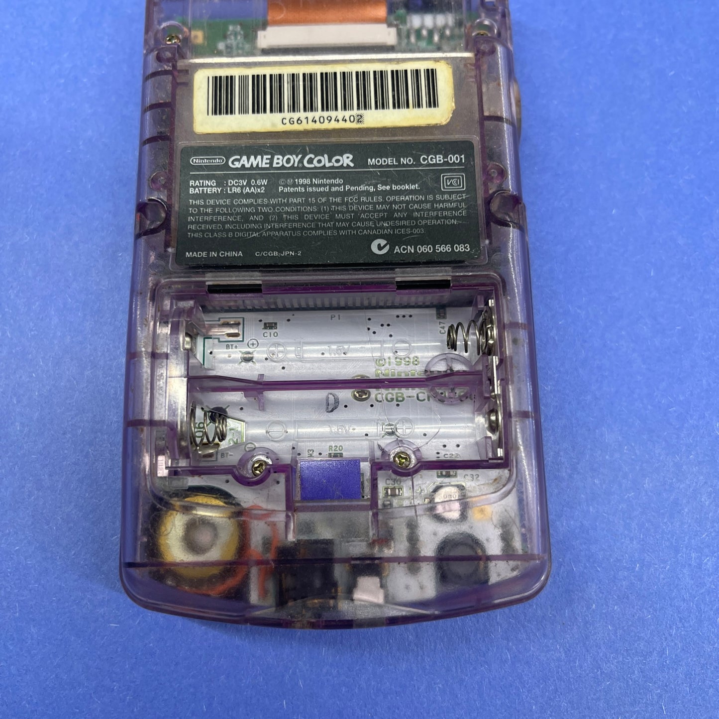 Nintendo Game Boy Color Handheld System - Atomic Purple * READ*