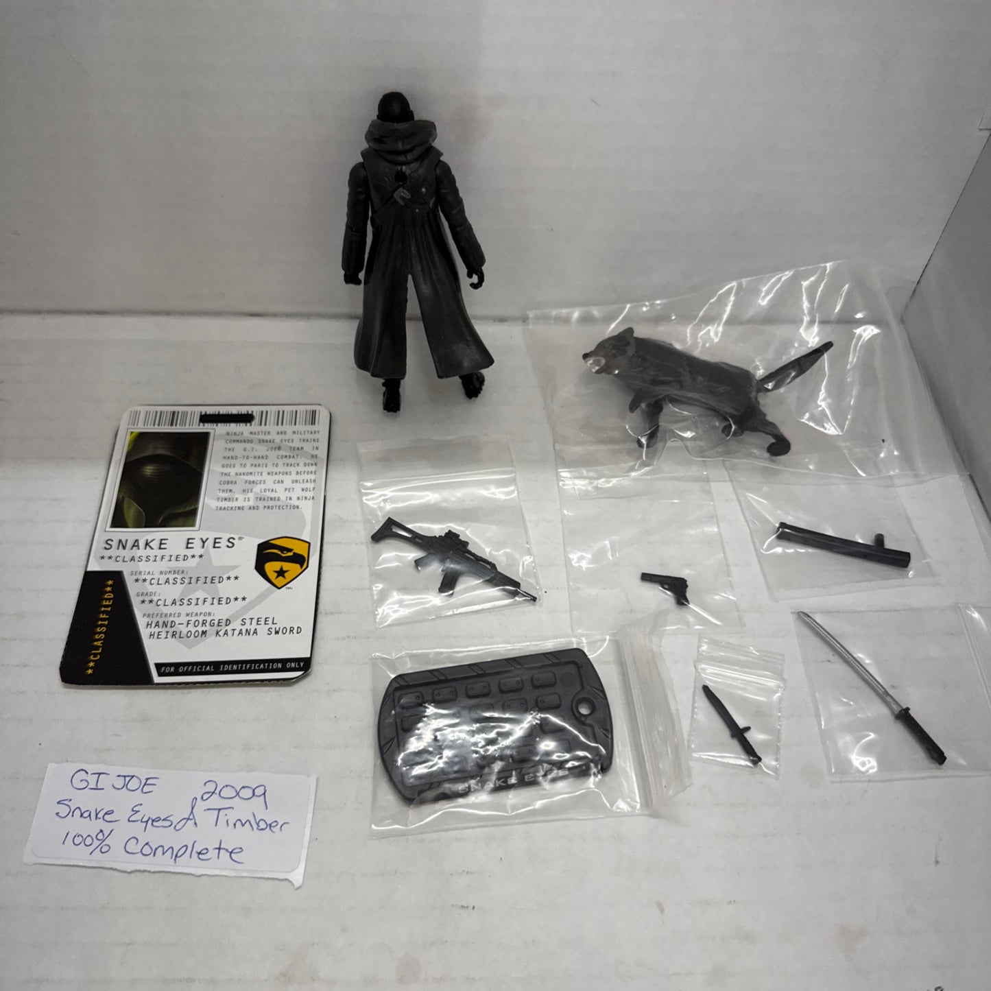 SNAKE EYES Commando Black Timber Wolf - 09 GI Joe ROC NO FILE CARD