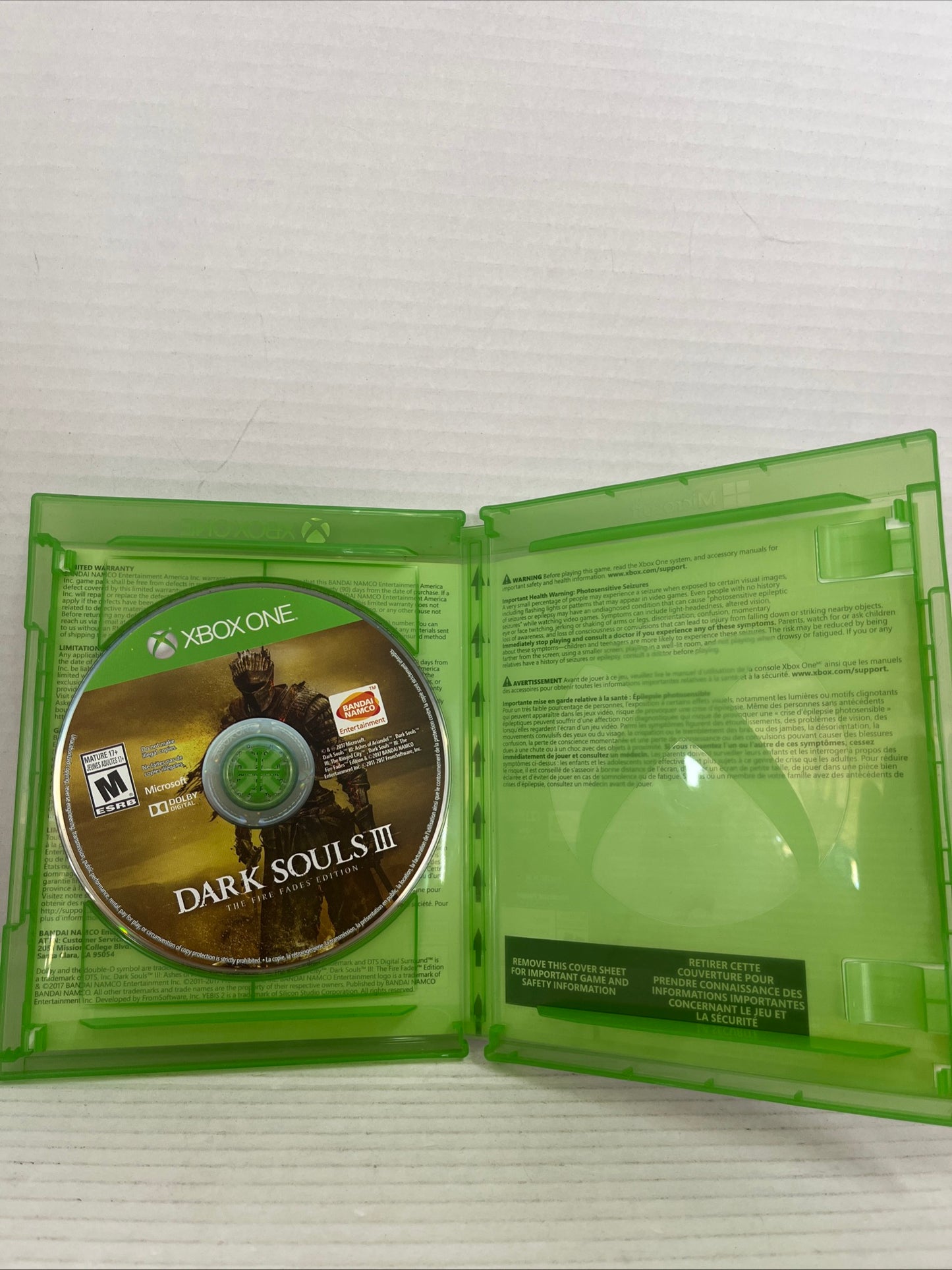 Dark Souls III 3 The Fire Fades Edition Clean Tested (Microsoft Xbox One, 2017)