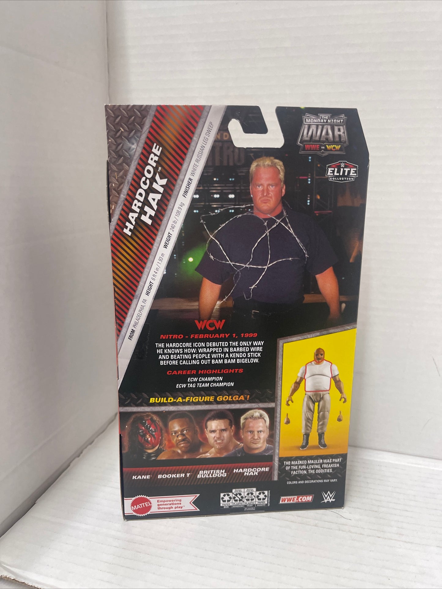 WWE Elite Monday Night War Series 6 HARDCORE HAK Action Figure w/ BAF New