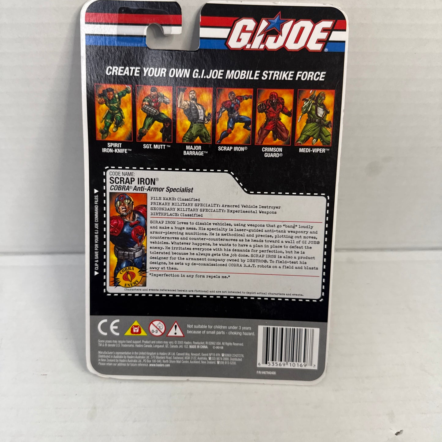 NEW SEALED 2005 Hasbro GI JOE Cobra Enemy Scrap Iron Action Figure Packaged