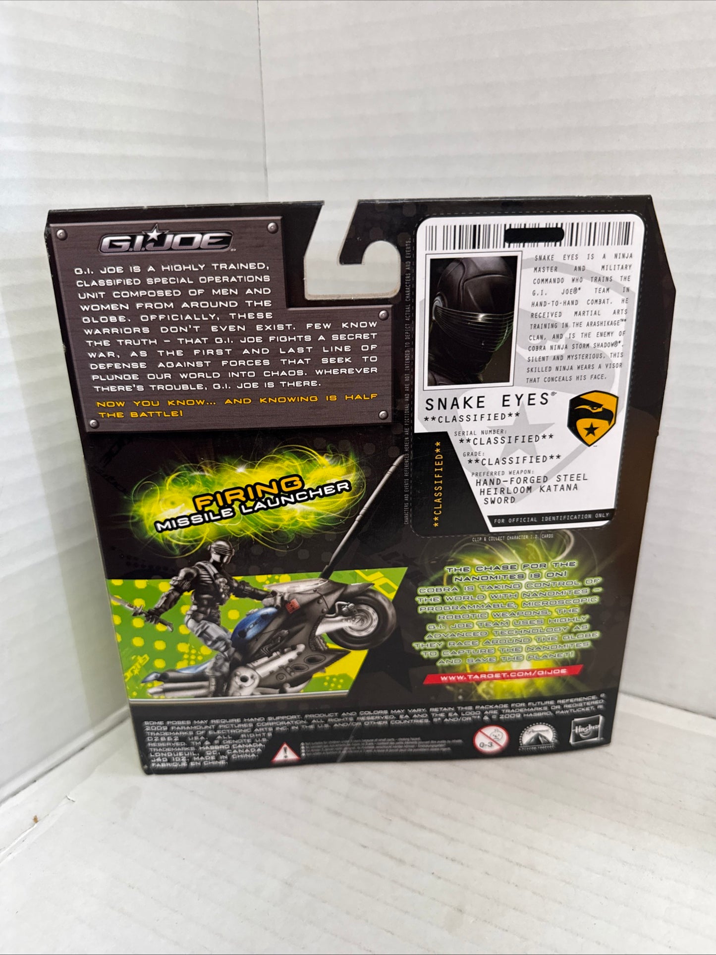 Hasbro G.I. Joe: The Rise of Cobra - Snake Eyes with Arashikage Cycle Action...