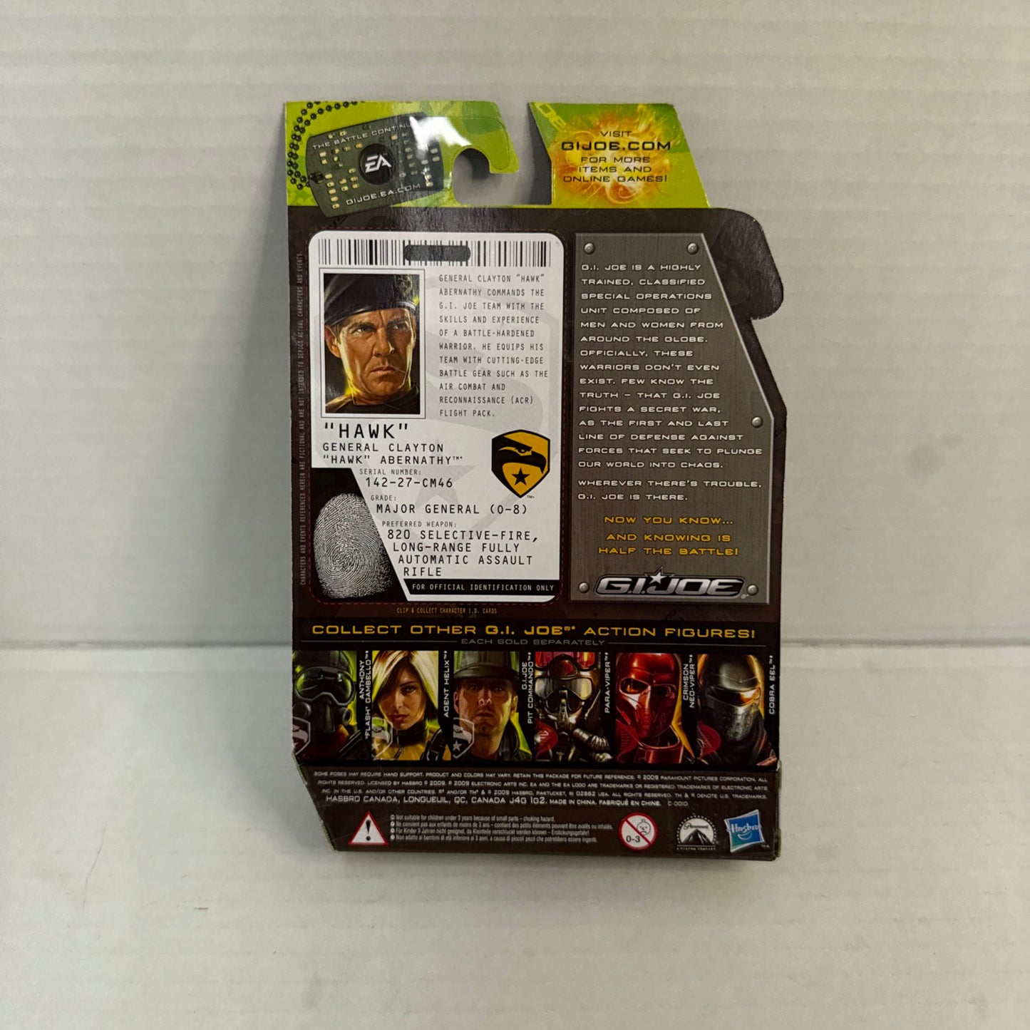 GI Joe The Rise Of Cobra General Clayton Hawk Abernathy New Figure 3.75 2009