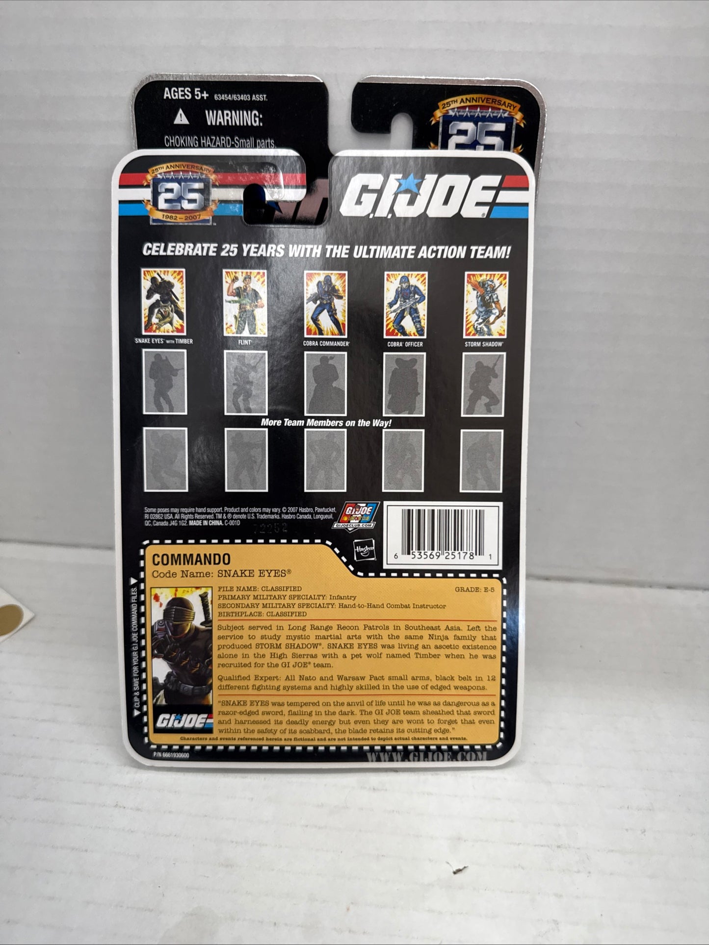 GI JOE MACHINE COMMANDO SNAKE EYES AND TIMBER 25TH ANN