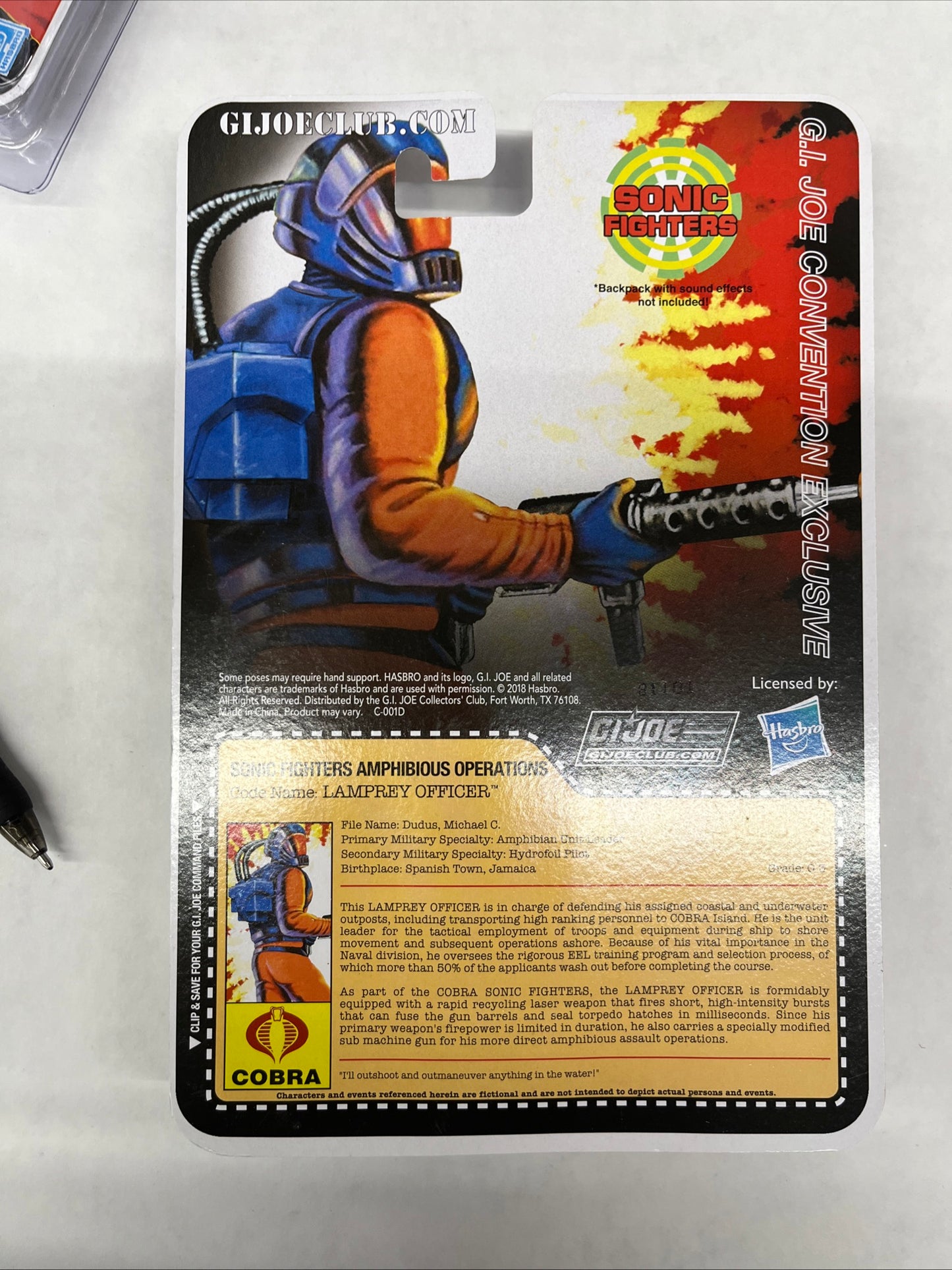 GI JOE Sonic Fighters Cobra Lamprey Officer JoeCon Exclusive