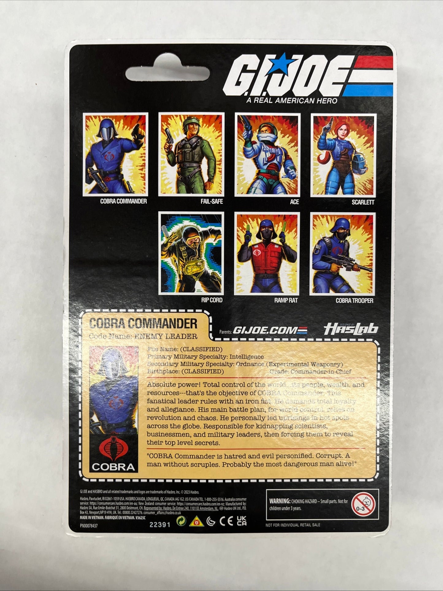 2023 Cobra Commander 3.75" O-Ring Haslab Skystriker GI Joe Ships Fast!