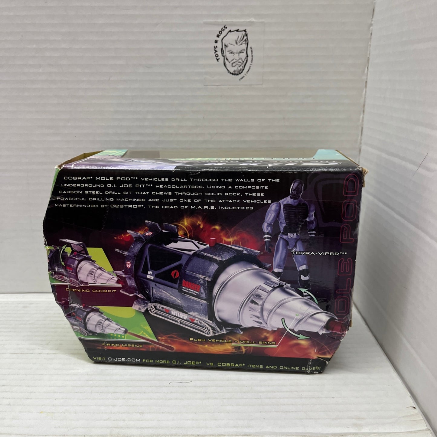 Hasbro 2009 GI Joe Rise of Cobra - MOLE POD & TERRA-VIPER - Sun Damage Box