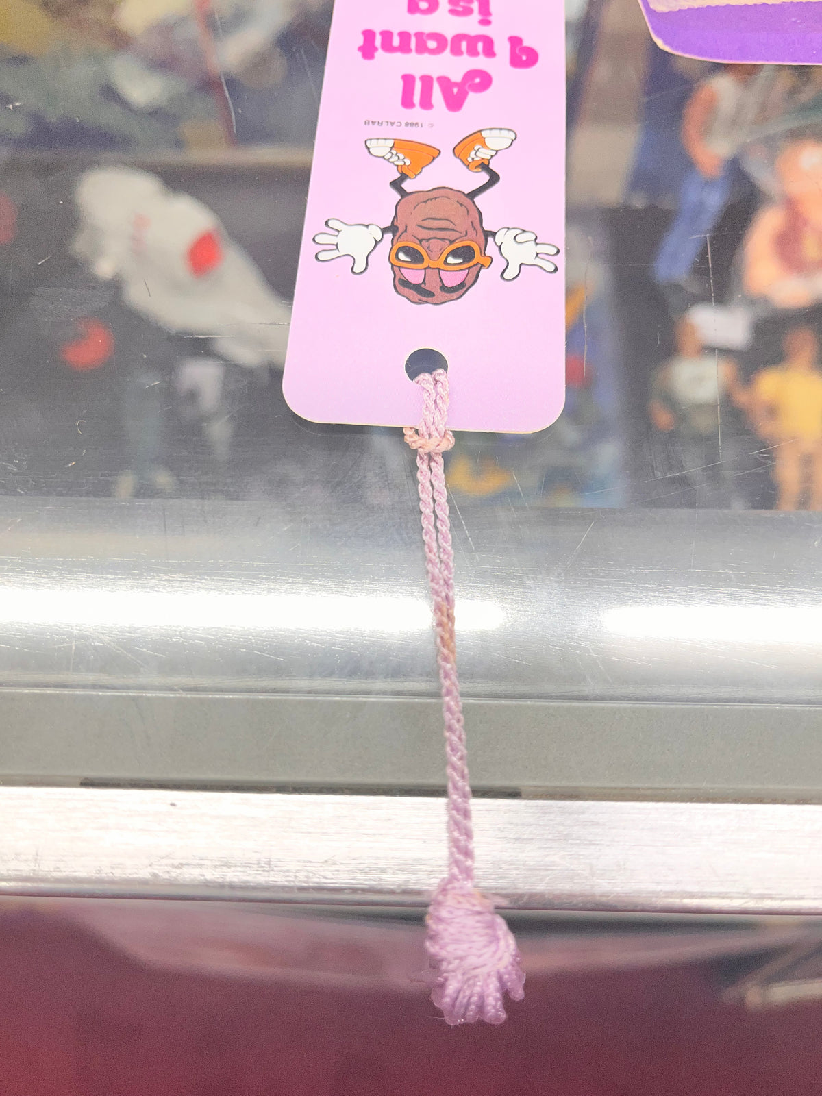 Vintage 80s California Raisins Bookmark, "Grape Hug" 1988 CALRAB, Antioch H-1078