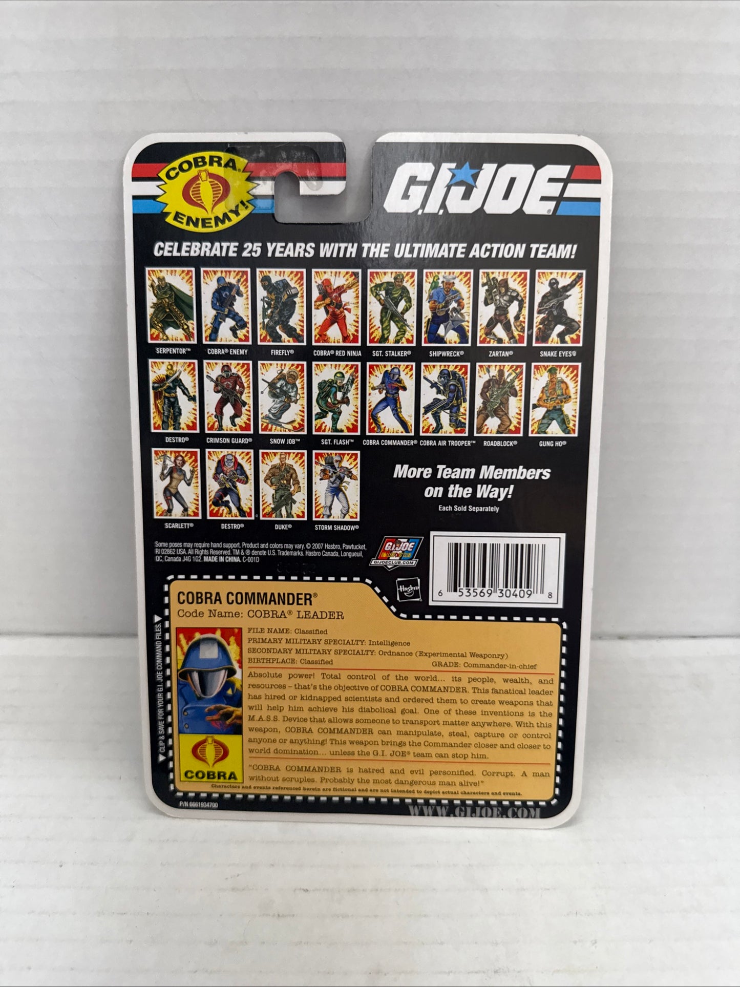 Gi Joe 25 Anniversary Cobra Commander .2007