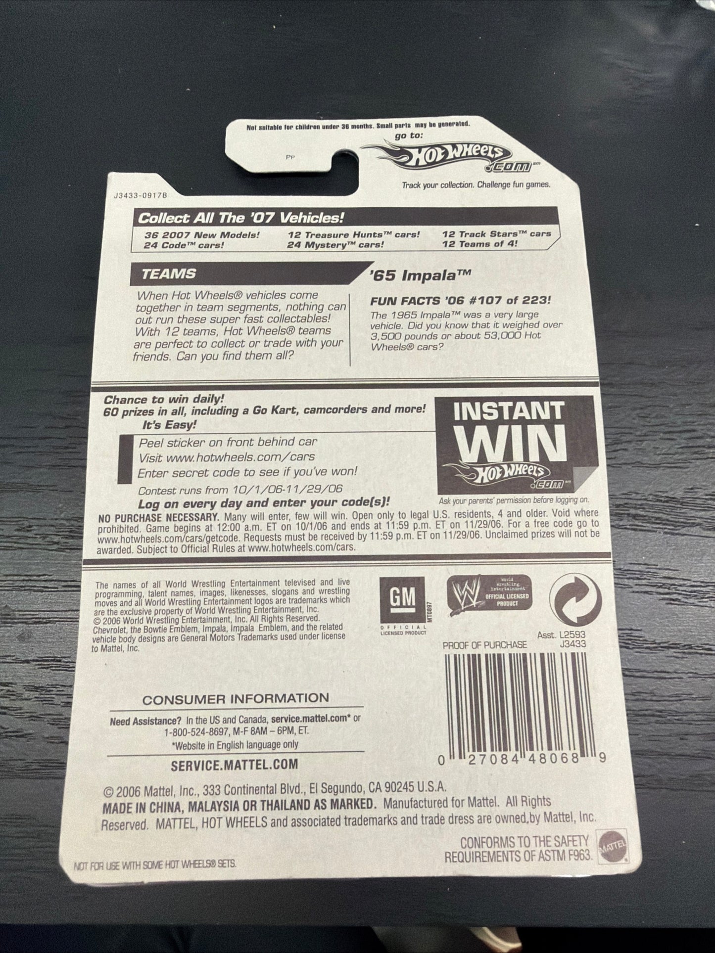 Hot Wheels Eddie Guerrero 1965 Impala WWE Collectible