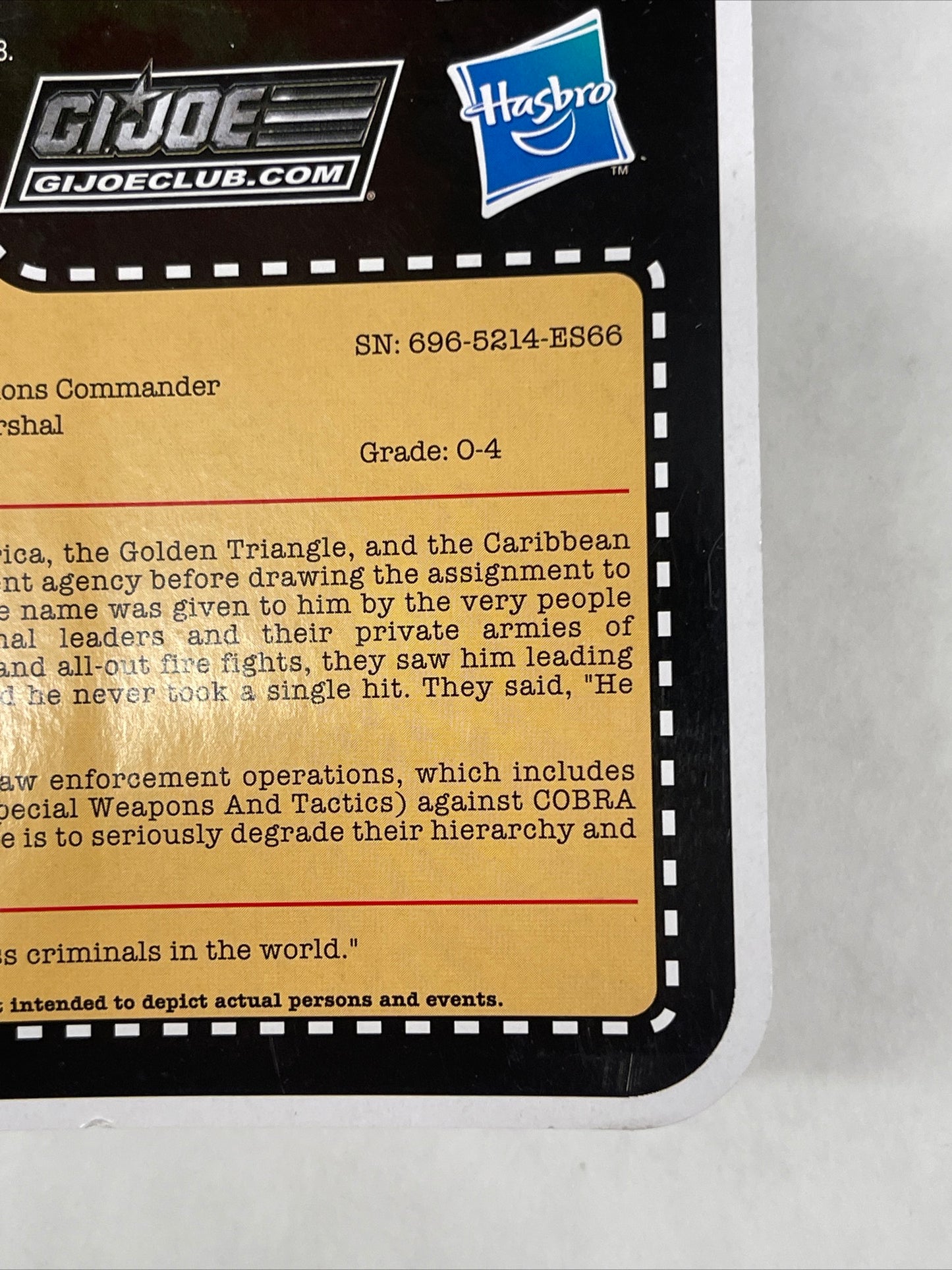 Battle Corps Commander Code Name Bullet-Proof G.I. Joe Club Exclusive MOC Hasbro