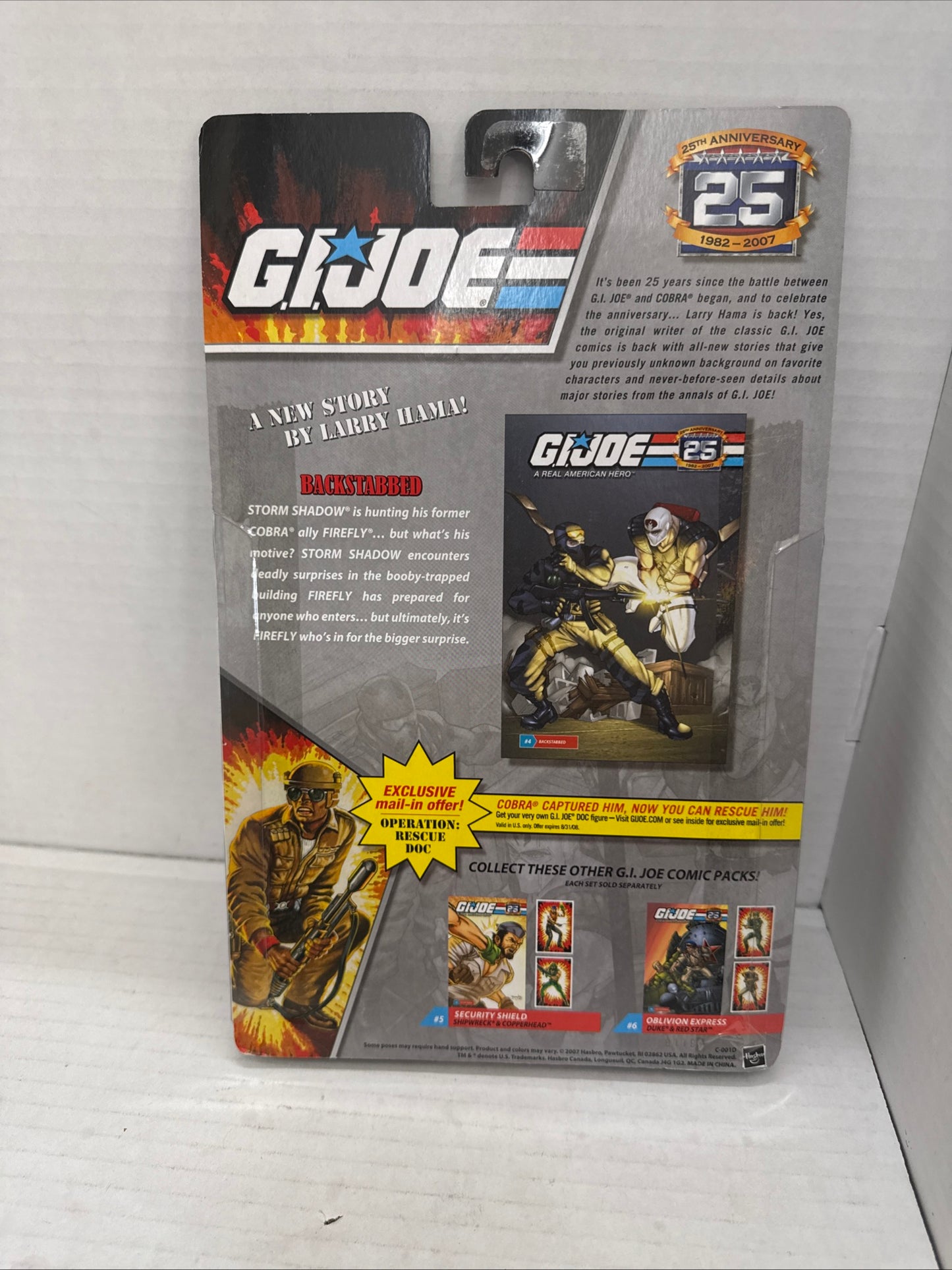 G.I. Joe 25TH ANNIVERSARY Hasbro Comic 2 Pack : FIREFLY & STORM SHADOW
