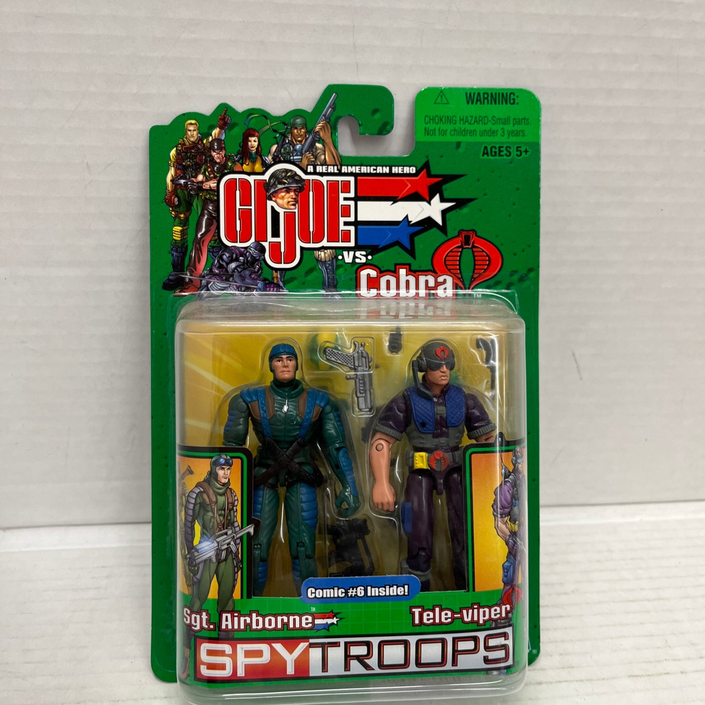 2003 GI JOE Cobra Spy Troops 2 Pack SGT AIRBORNE vs TELE-VIPER Hasbro figures
