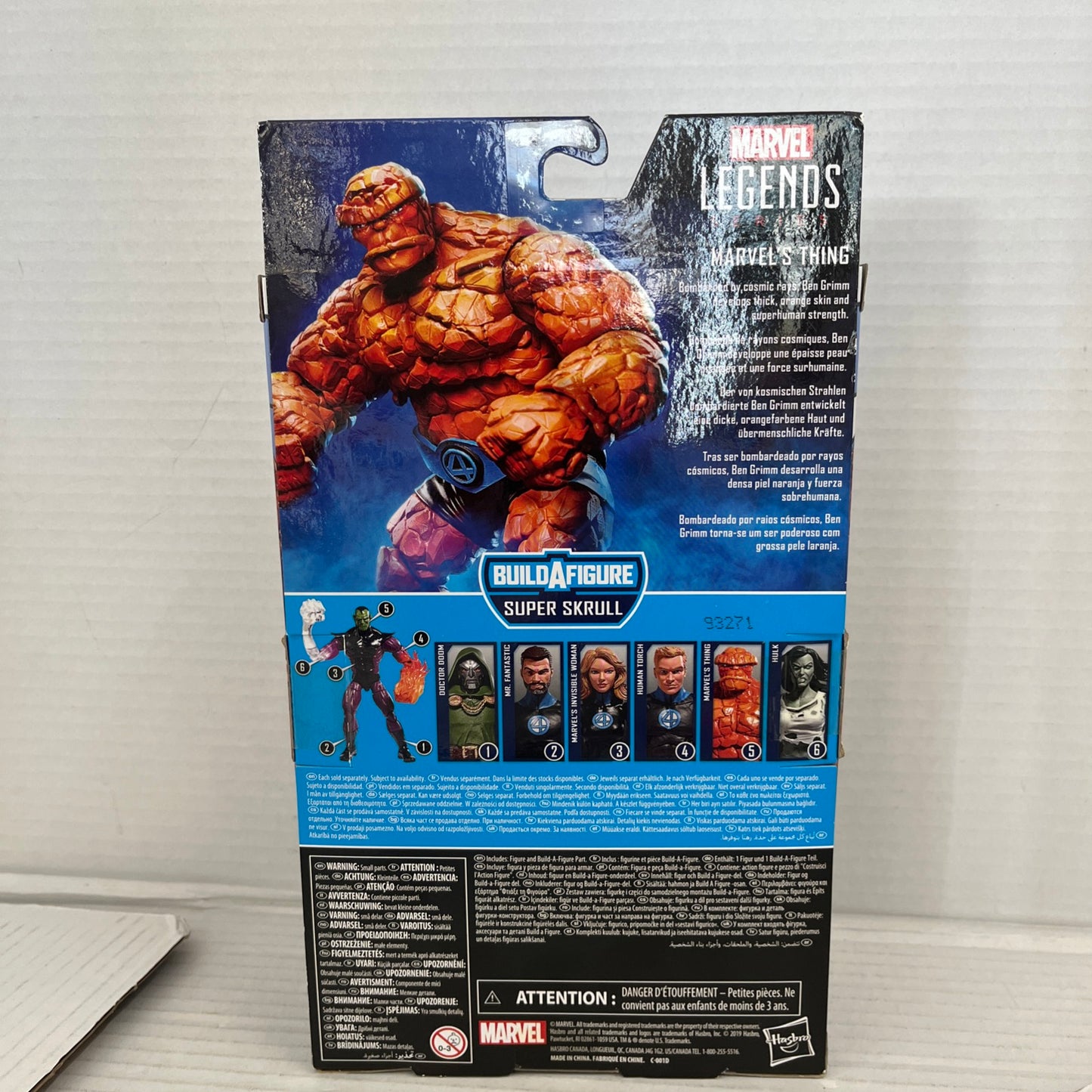 Marvel Legends Series Thing 6" Figure Fantastic 4 BAF Super Skrull NEW Ben Grimm