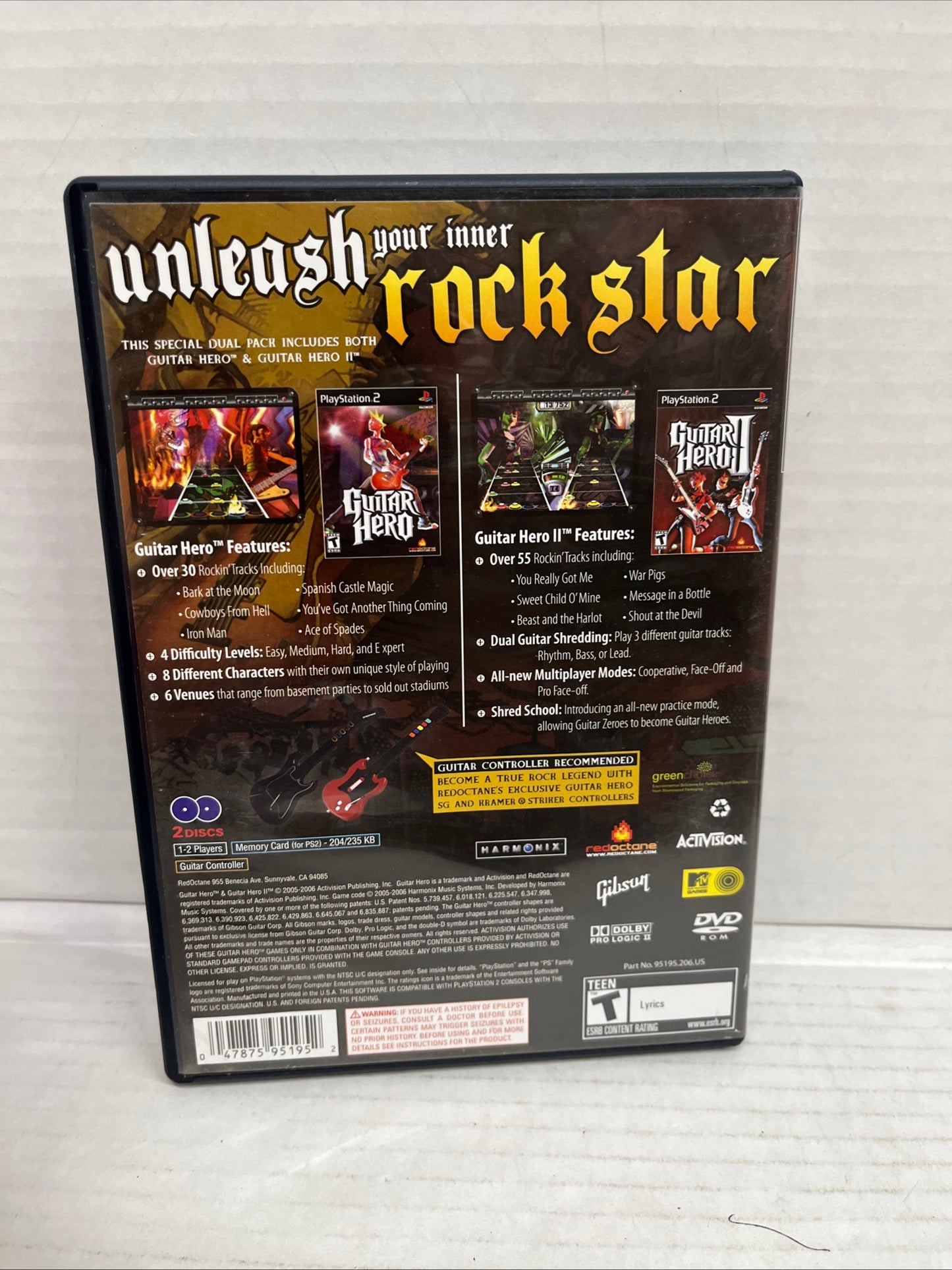 Guitar Hero Dual Pack PS2 PlayStation 2 Complete w/ Manual CIB