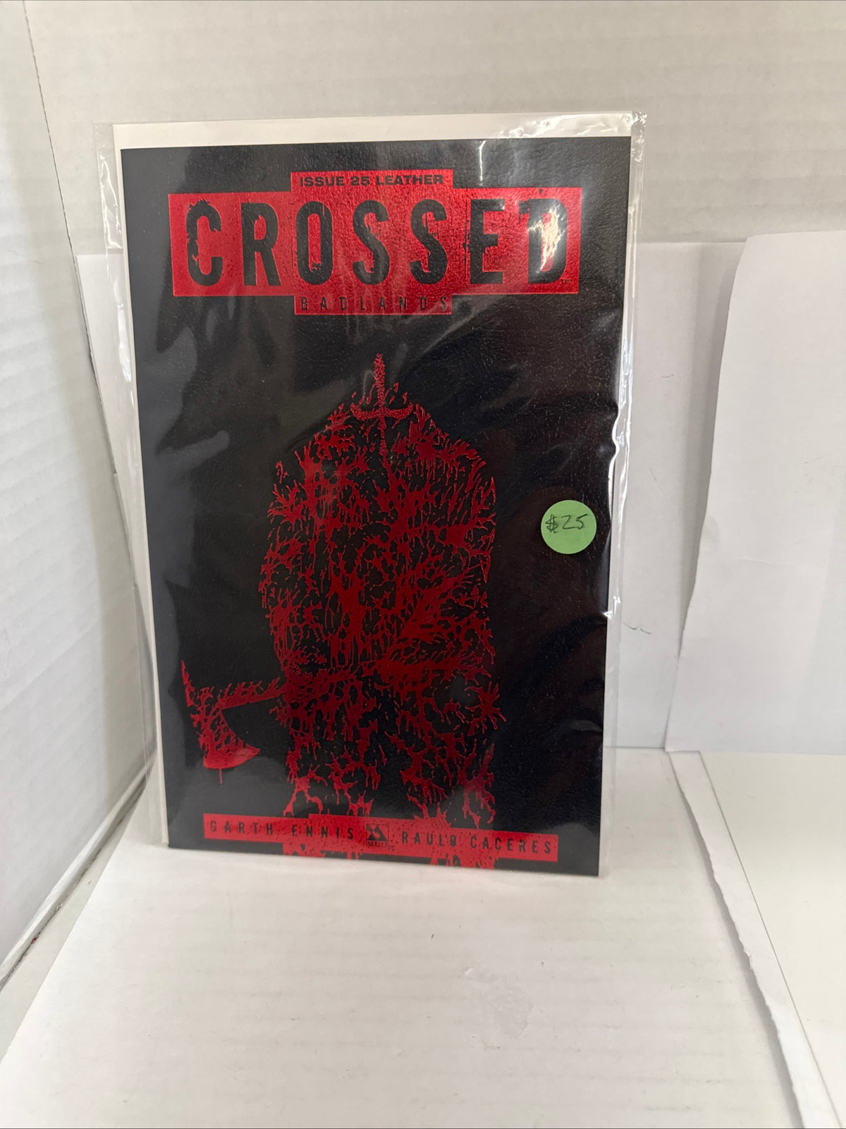 CROSSED BADLANDS BLACK LEATHER RED FOIL COVER #25