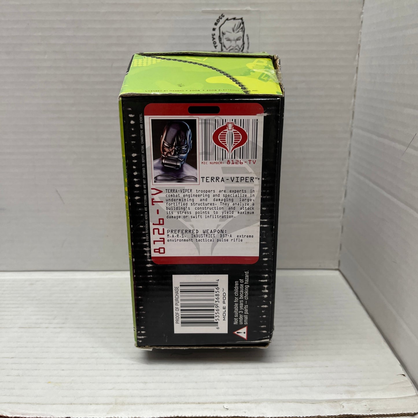 Hasbro 2009 GI Joe Rise of Cobra - MOLE POD & TERRA-VIPER - Sun Damage Box
