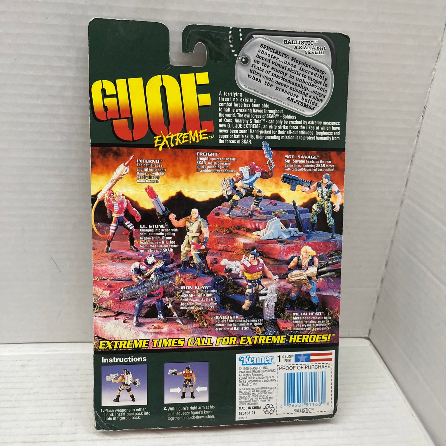 GI Joe Extreme Ballistic Action Figure With Quick Draw Combat Action Sealed 1995