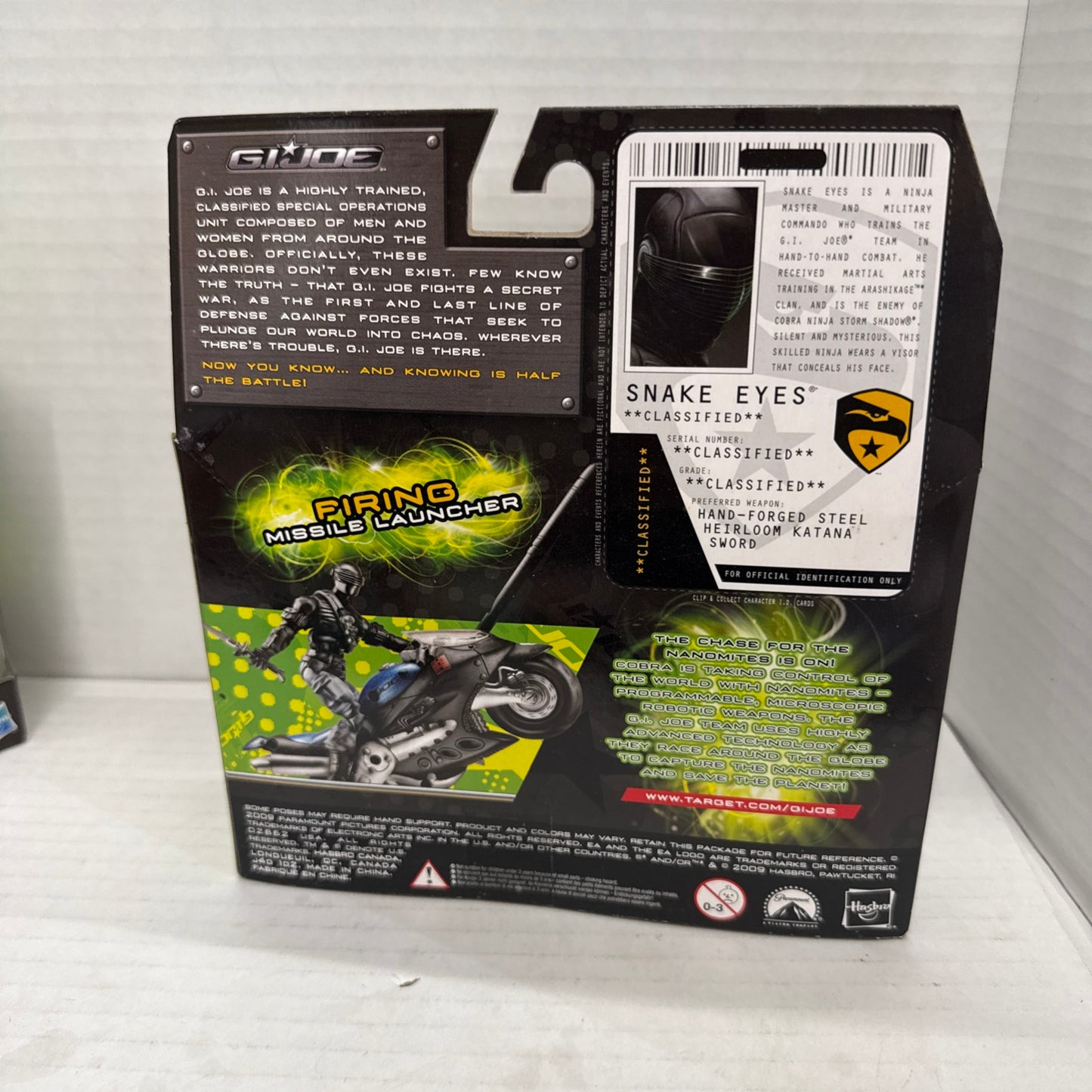 GI Joe Movie Rise of Cobra Snake Eyes w Arashikage Cycle Action Figure Set NEW