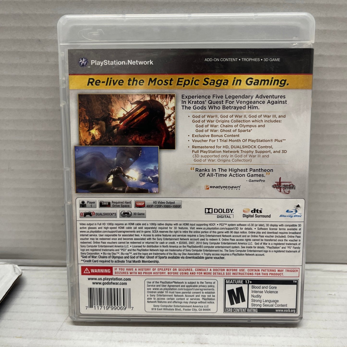 God of War Saga Dual Pack - Sony PlayStation 3 - Complete W/ insert Tested
