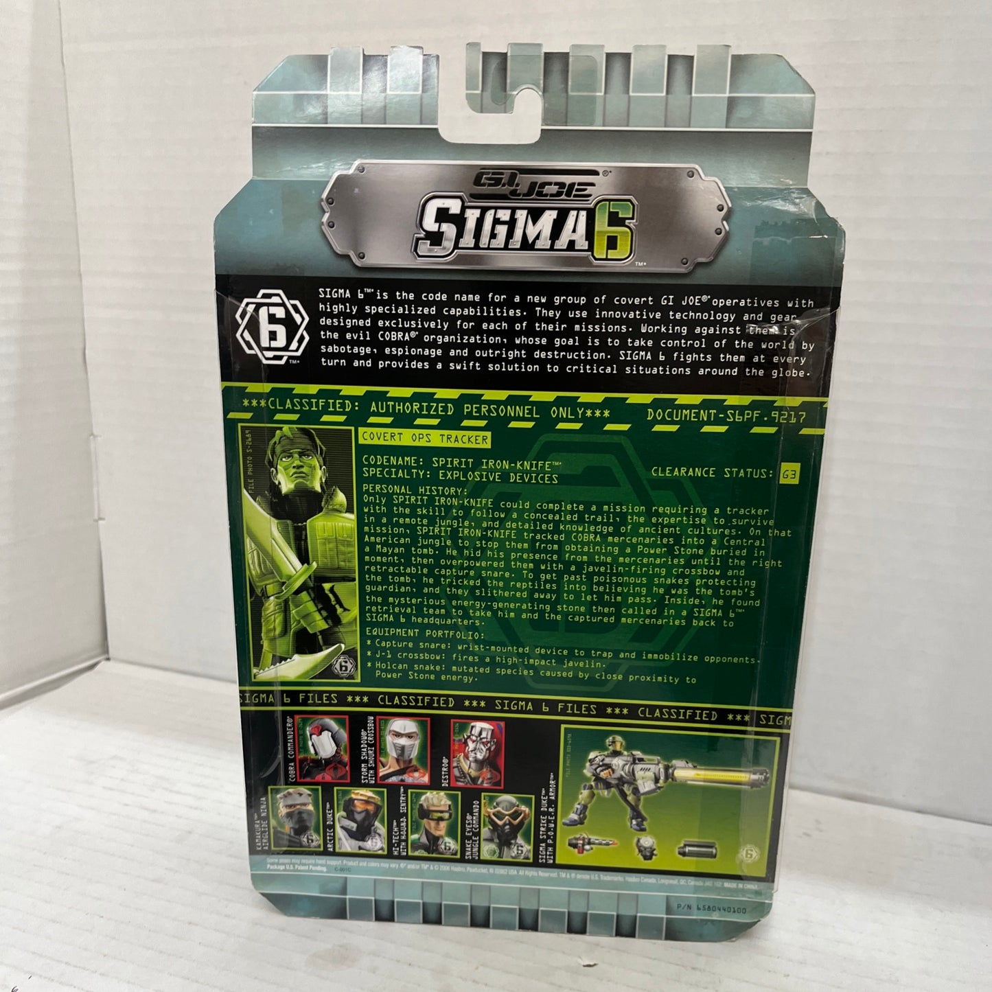 G.I. JOE SIGMA 6 IRON-KNIFE TEMPLE TRACKER