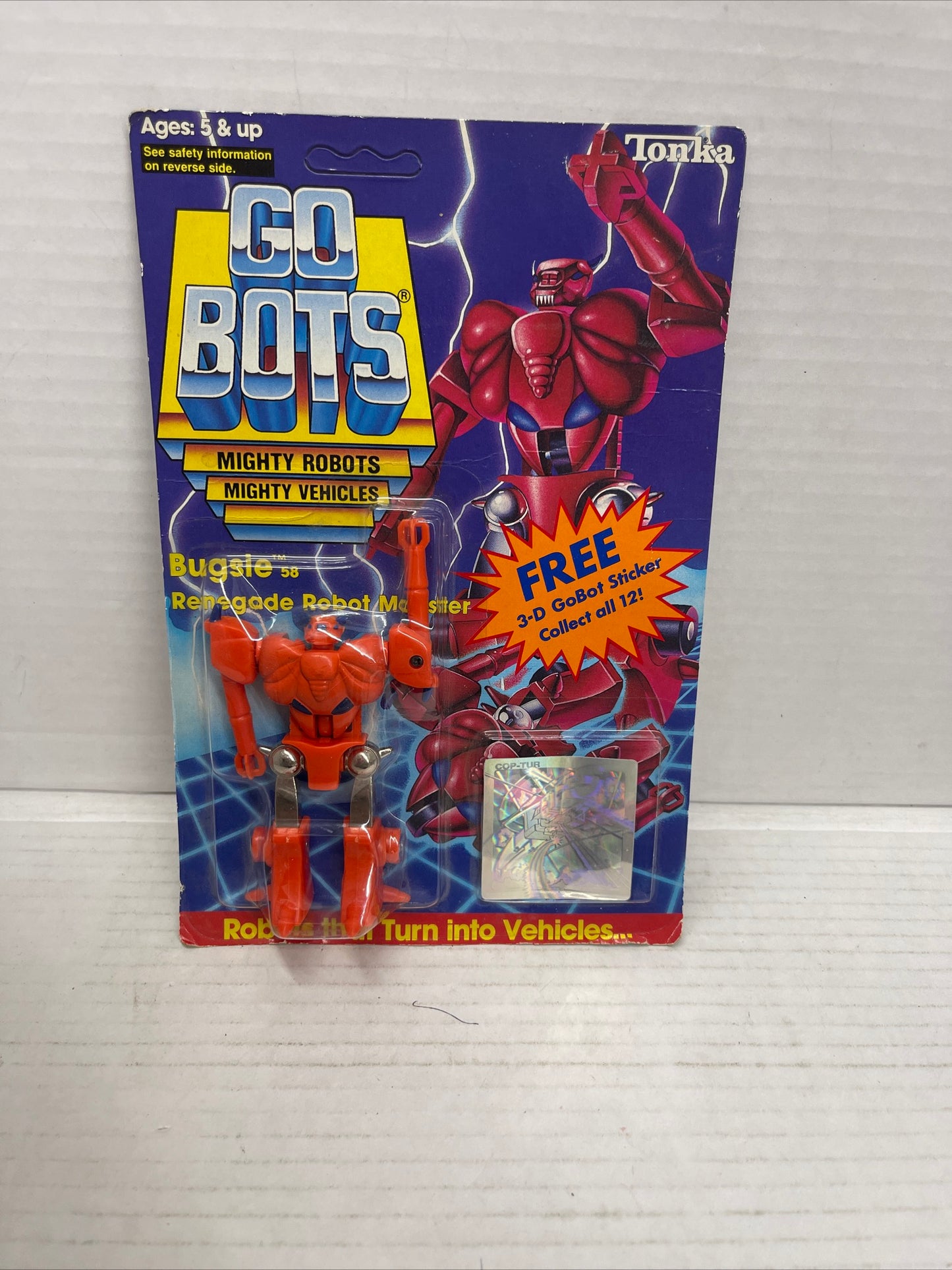 Bugsie Renegade Robot Monster 3D Sticker Gobots 1985 Tonka Figure NEW SEALED
