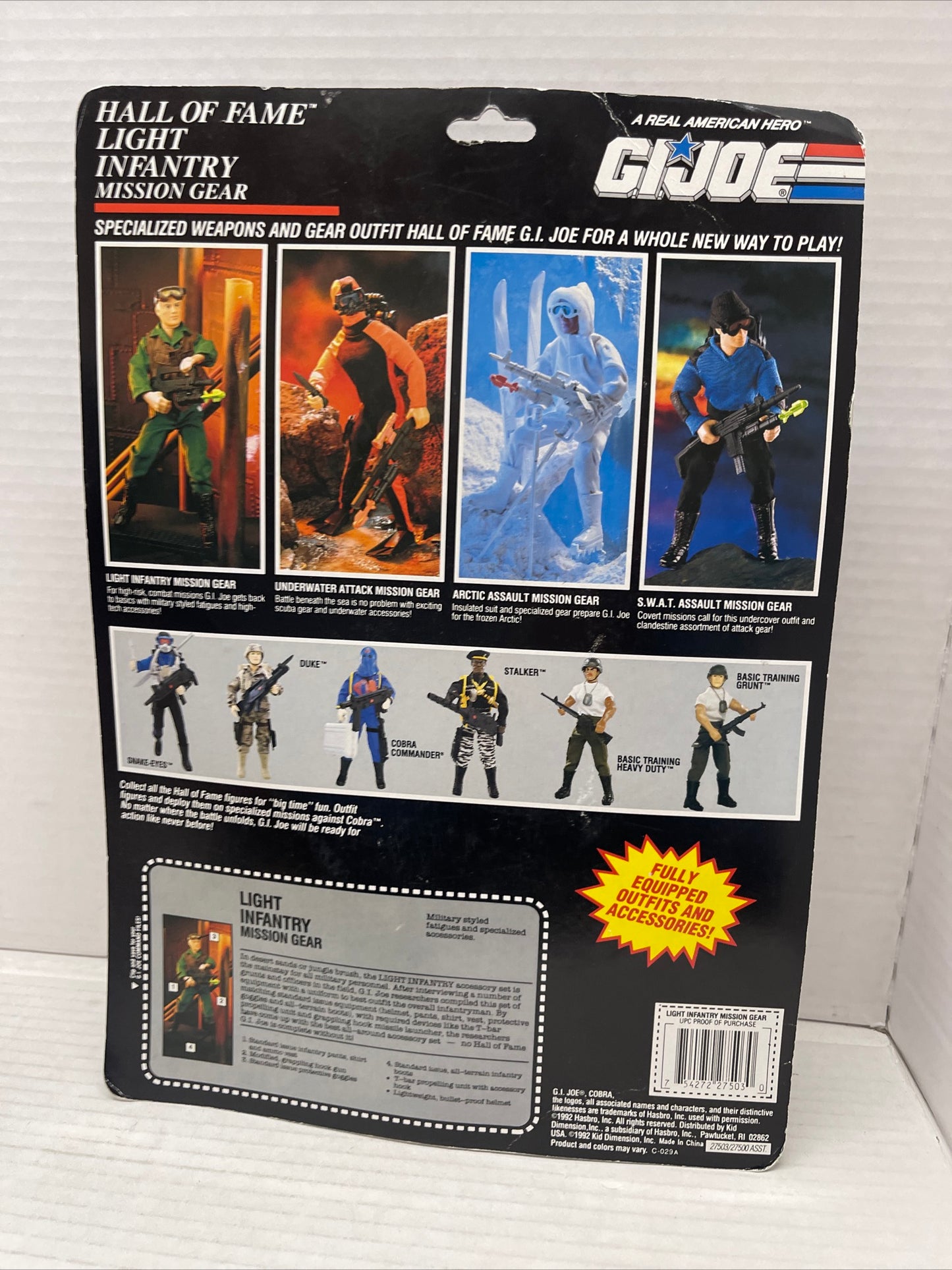 1992 HASBRO--GI JOE HALL OF FAME--LIGHT INFANTRY MISSION GEAR SET (NEW)