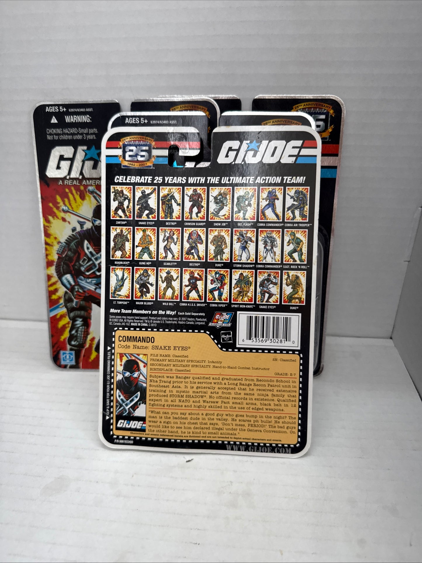 G. I. Joe 25th Anniversary Snake-Eyes On Foil Card