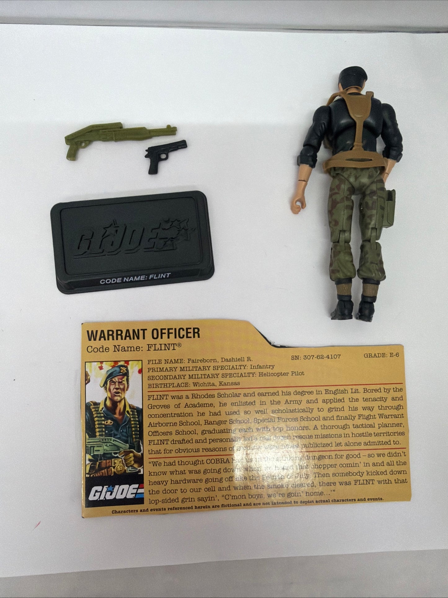 Flint 25th G.I. JOE COBRA LOOSE Complete W/ File Card