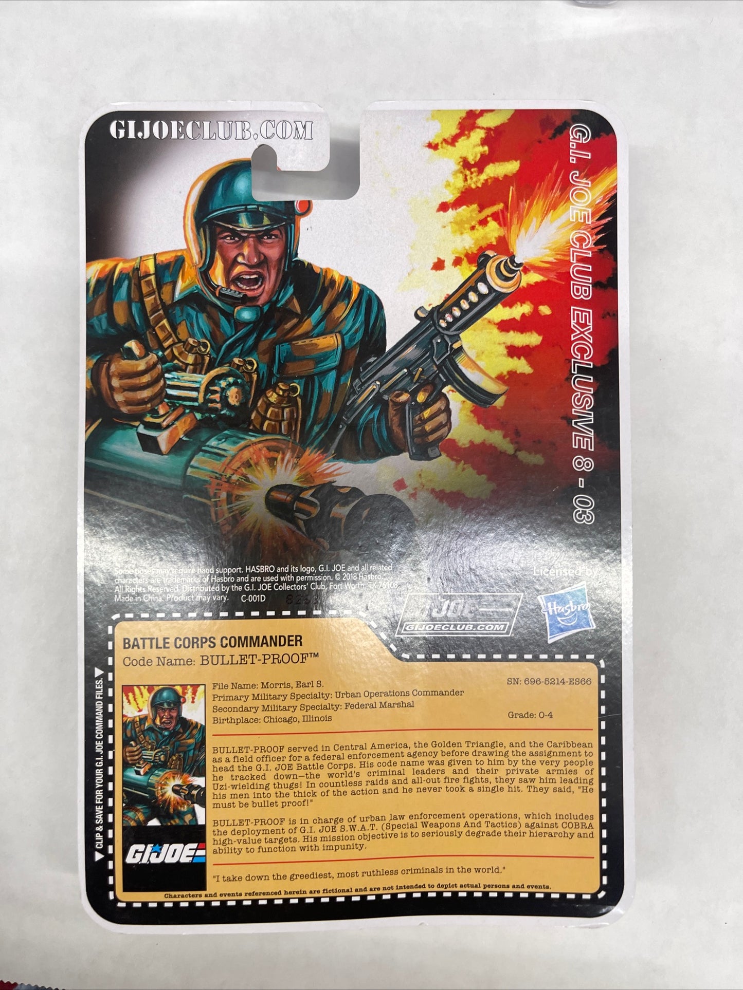 Battle Corps Commander Code Name Bullet-Proof G.I. Joe Club Exclusive MOC Hasbro