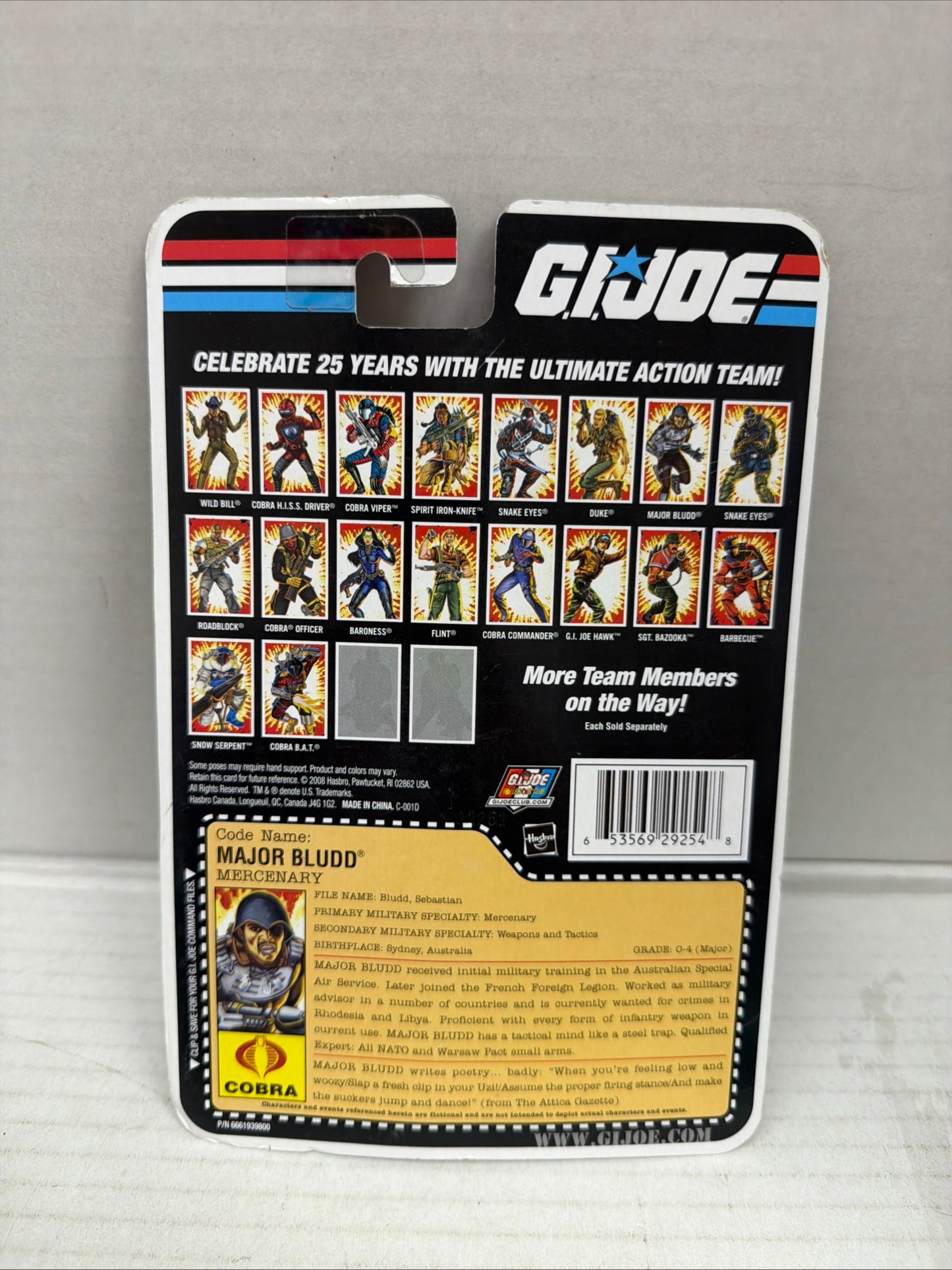 Major Bludd Mercenary G.I. JOE COBRA 25th Anniversary COMIC MOC