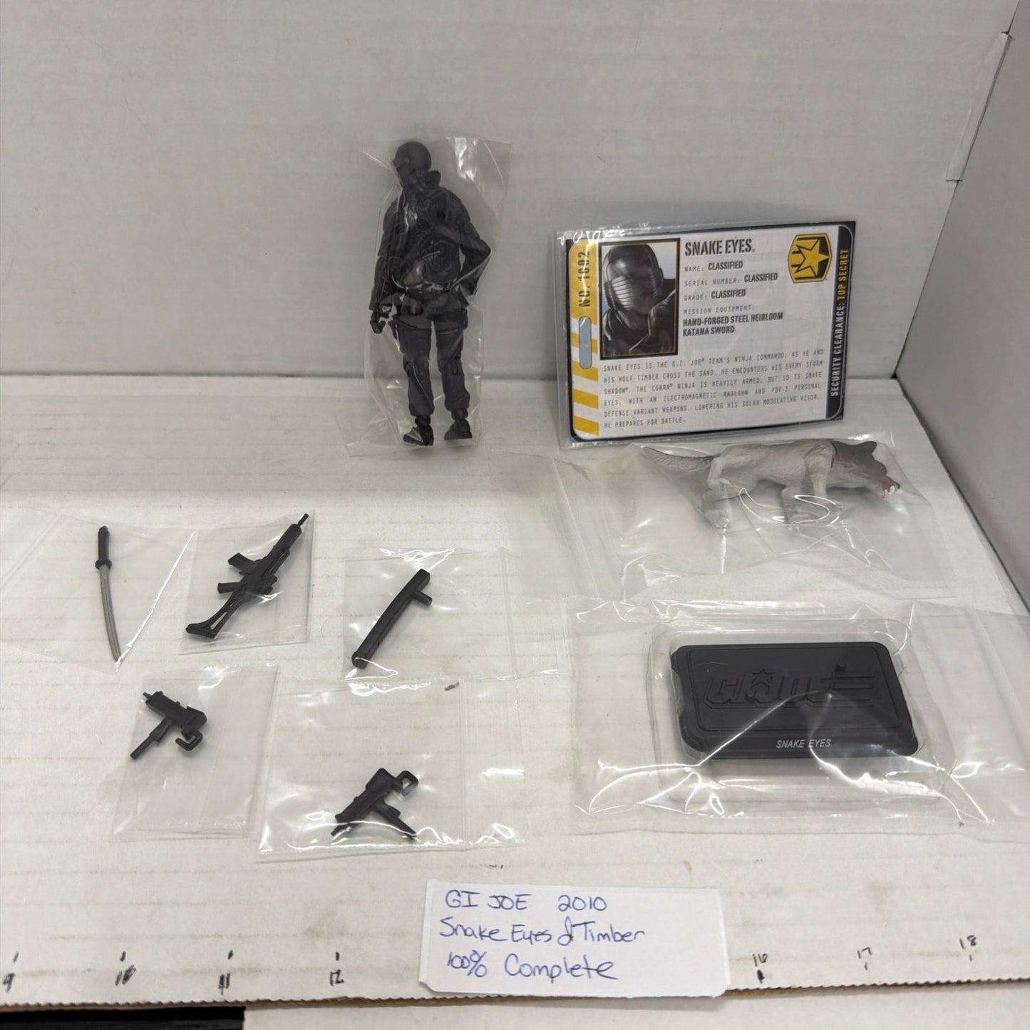 GI JOE SNAKE EYES Ninja & gray TIMBER 2010 Pursuit Of Cobra NO FILE CARD