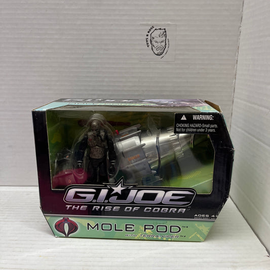 Hasbro 2009 GI Joe Rise of Cobra - MOLE POD & TERRA-VIPER - Sun Damage Box