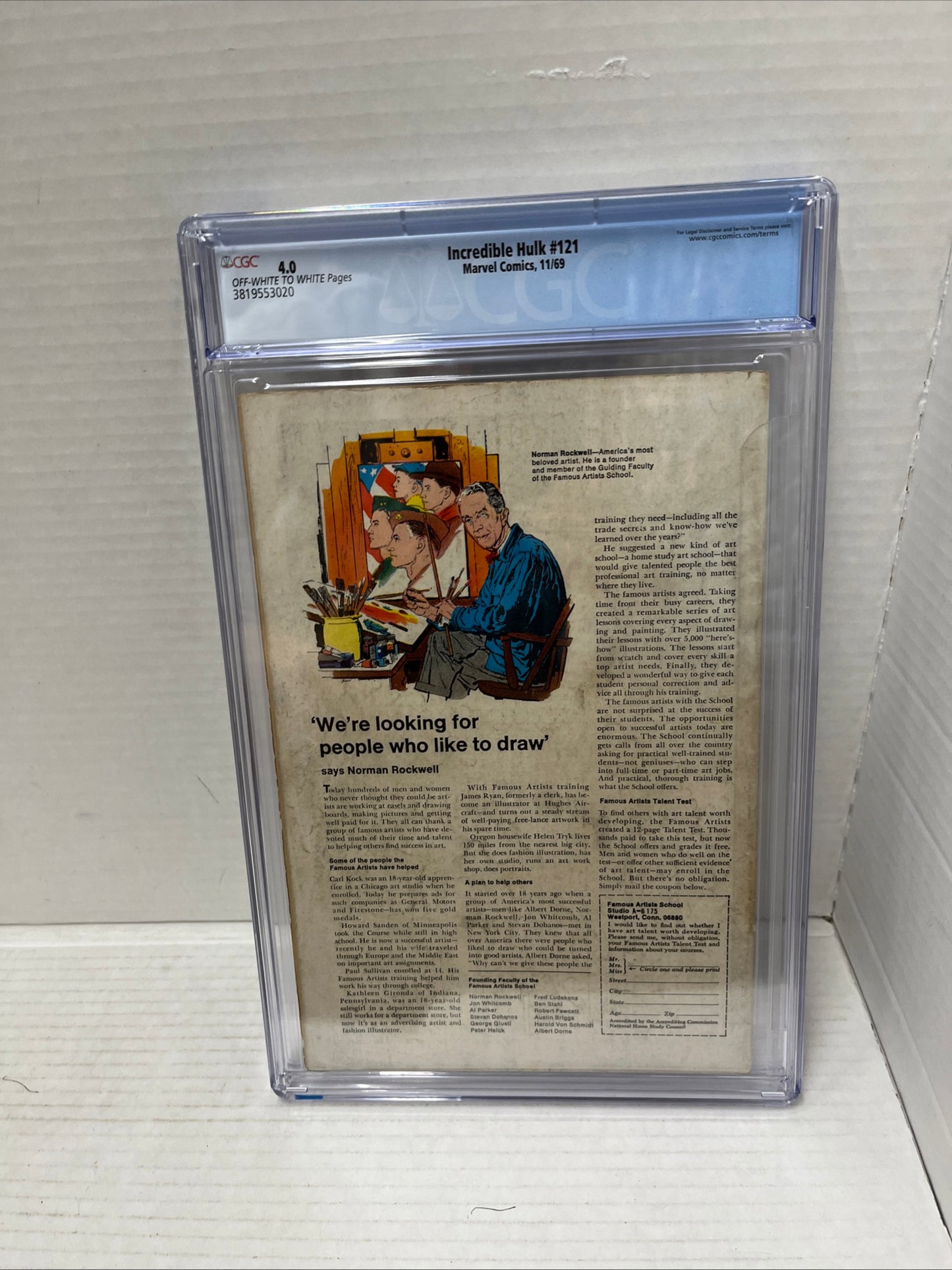 The Incredible Hulk #121 CGC Graded 4.0 1969 The Glob!!