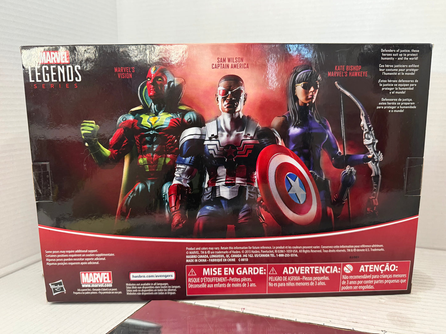 Marvel Legends 3 Pack Avengers Vision, Sam Wilson Captain, America, Kate Bishop