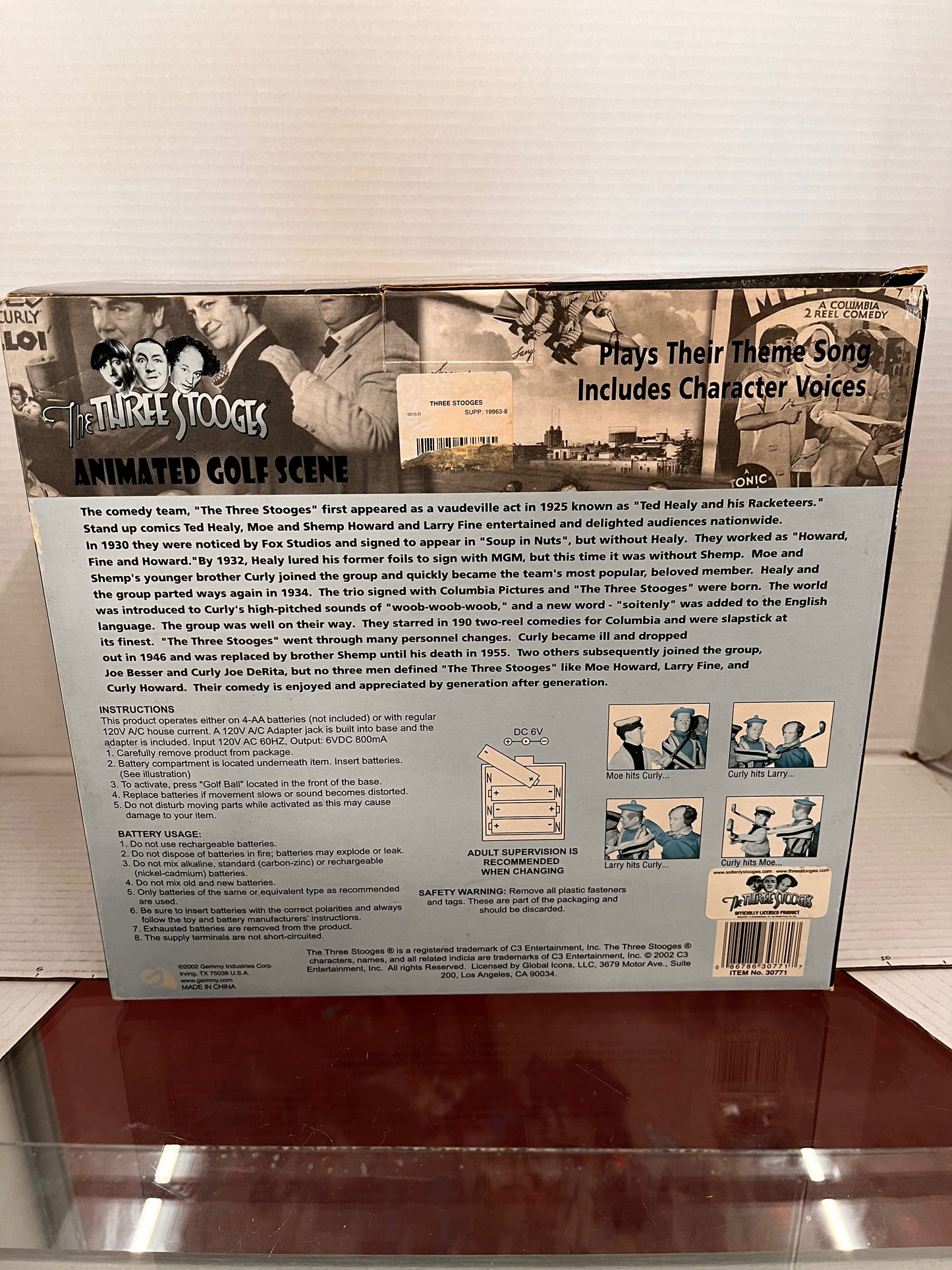 2002 The Three Stooges Animated Golf Academy Scene Collectible