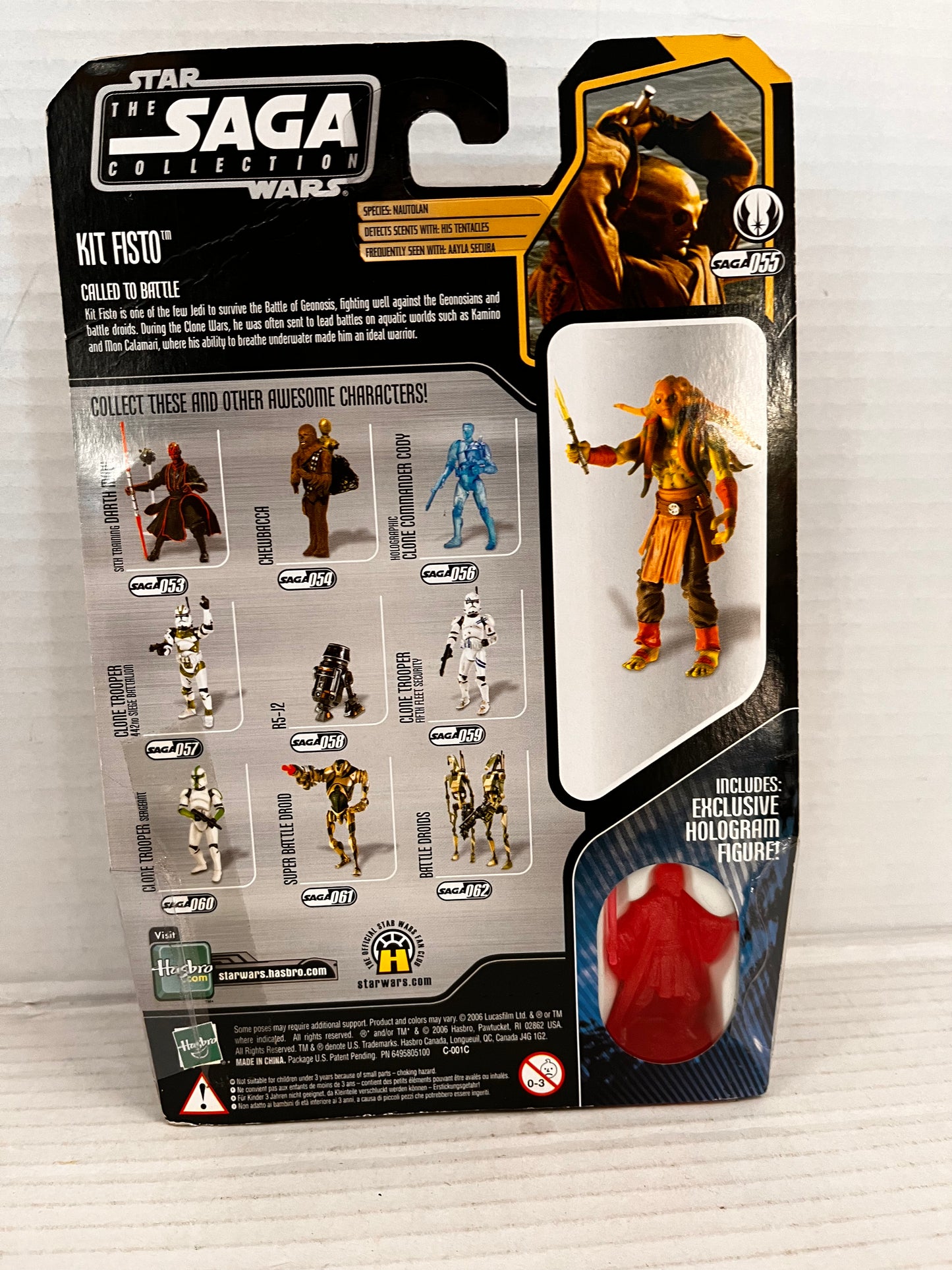 Star Wars The Saga Collection Kit Fisto Clone Wars Action Figure Hasbro 55 3.75"