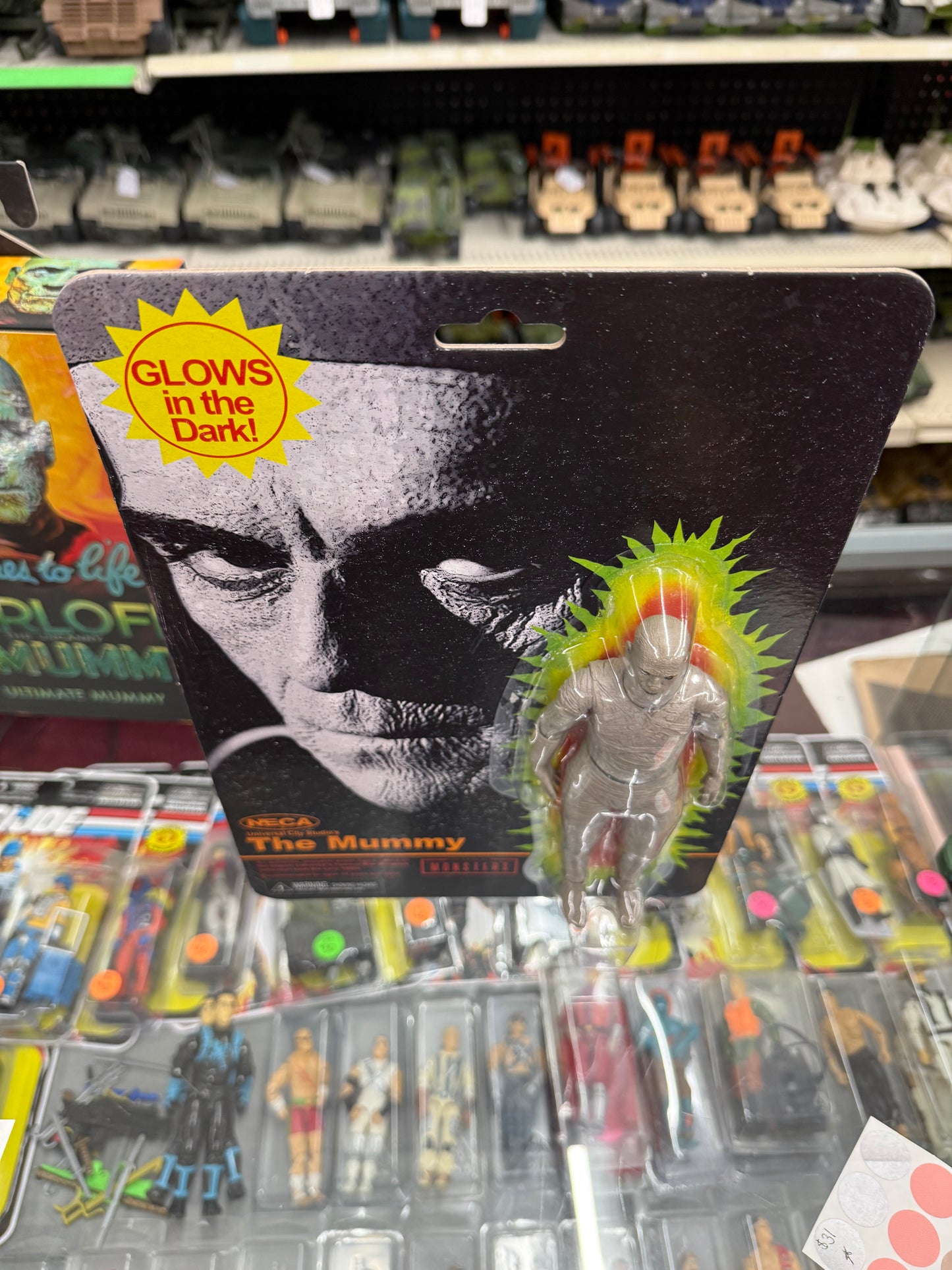 NECA Universal Monsters Retro The Mummy Glow In The Dark 7" New Sealed
