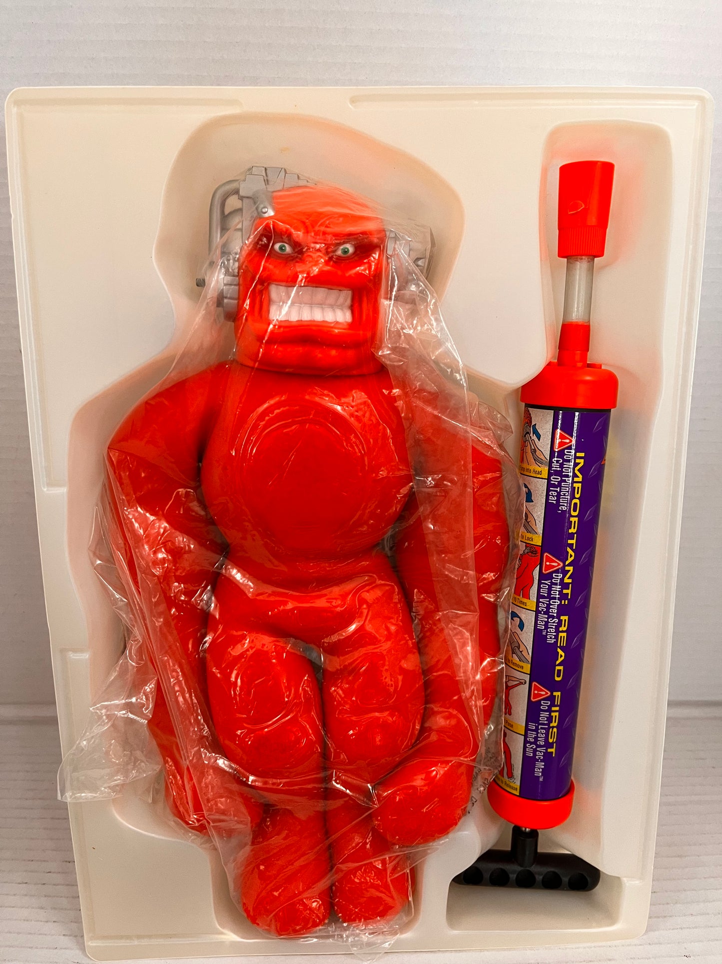 VAC-MAN Enemy of Stretch Armstrong 15" Action Figure 1994 CAP Toys With Pump