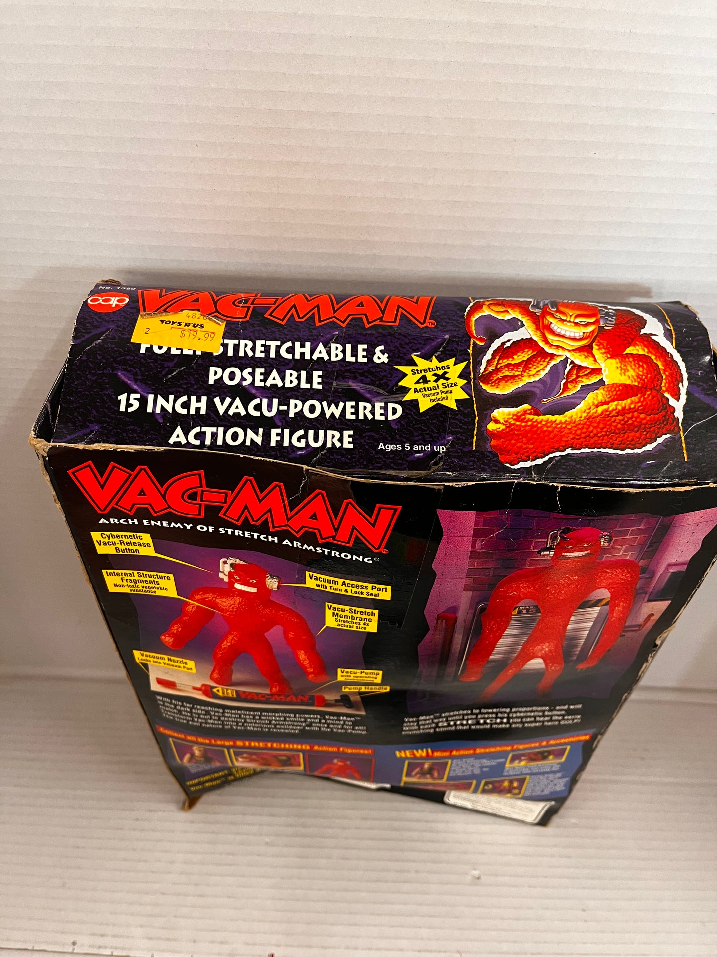 VAC-MAN Enemy of Stretch Armstrong 15" Action Figure 1994 CAP Toys With Pump