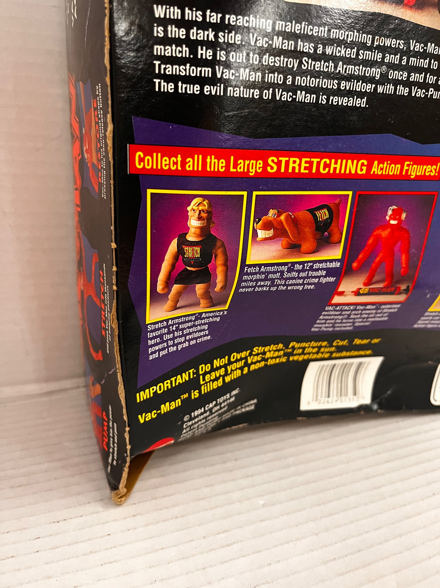 VAC-MAN Enemy of Stretch Armstrong 15" Action Figure 1994 CAP Toys With Pump