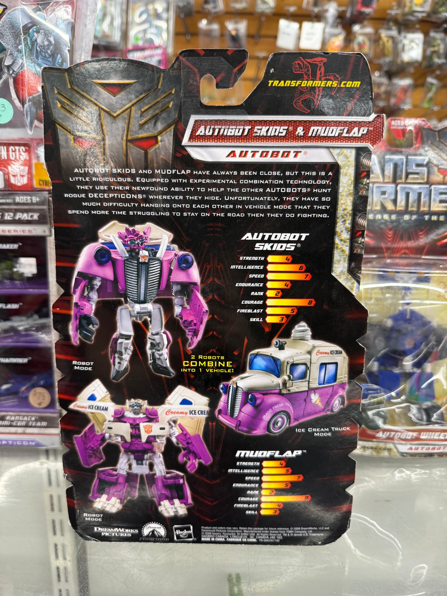 TRANSFORMERS REVENGE OF FALLEN AUTOBOT SKIDS MUDFLAP ICE CREAM TRUCK NEW IN BOX