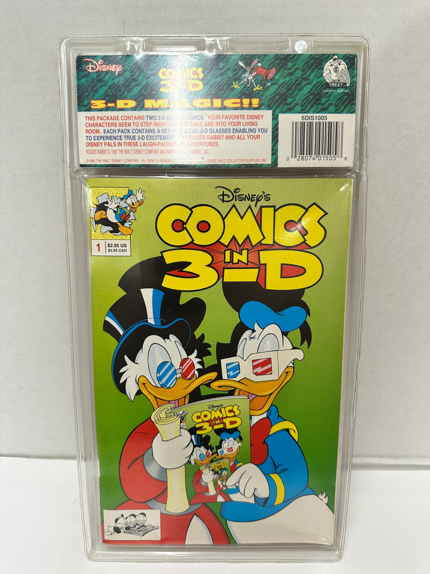 Treat Pedigree Limited Ed Disney 3D Comic 2 1992 Donald Duck Roger Rabbit