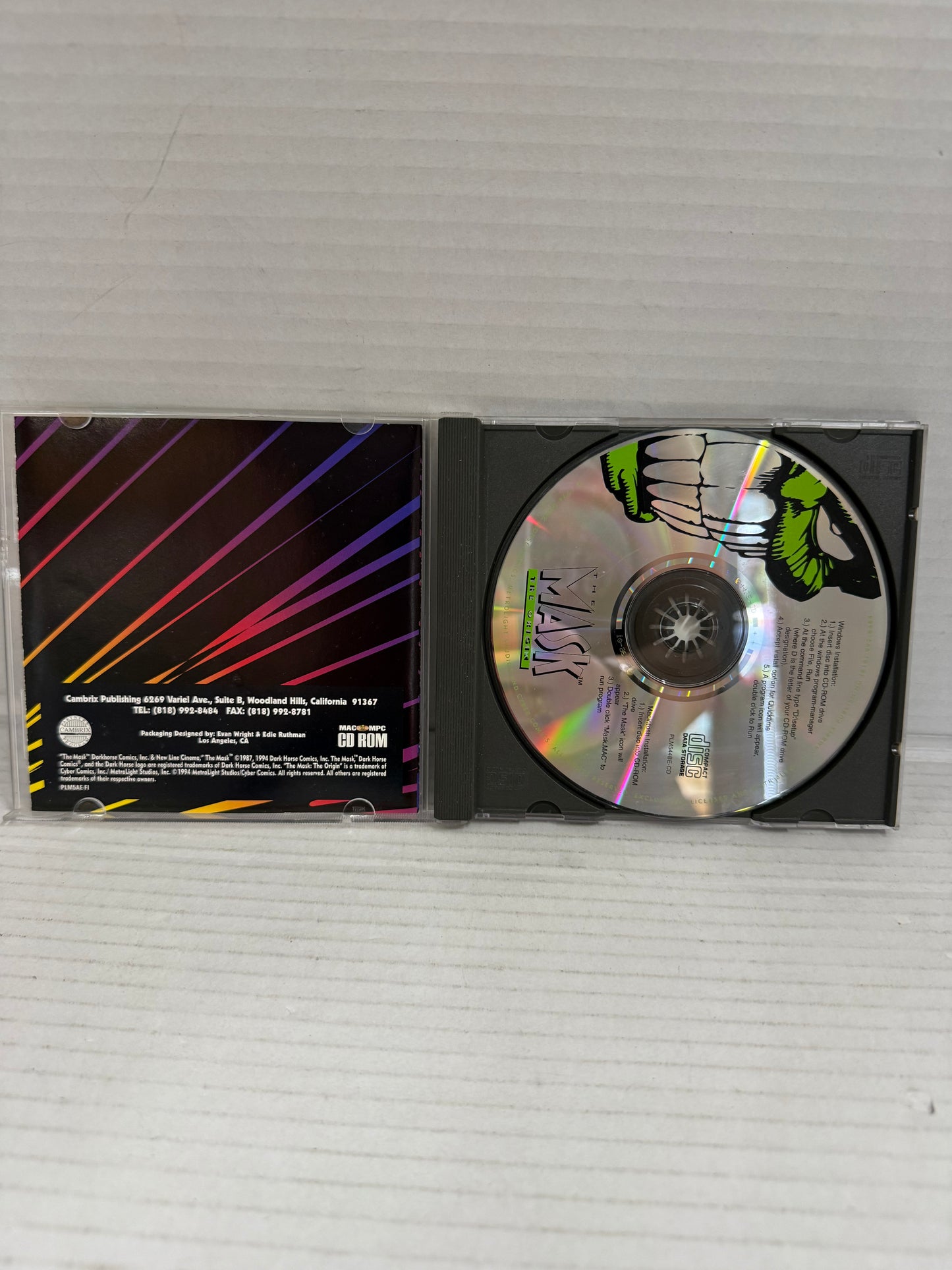 The Mask - The Origin - CD-ROM For Windows PC / Mac - 1994