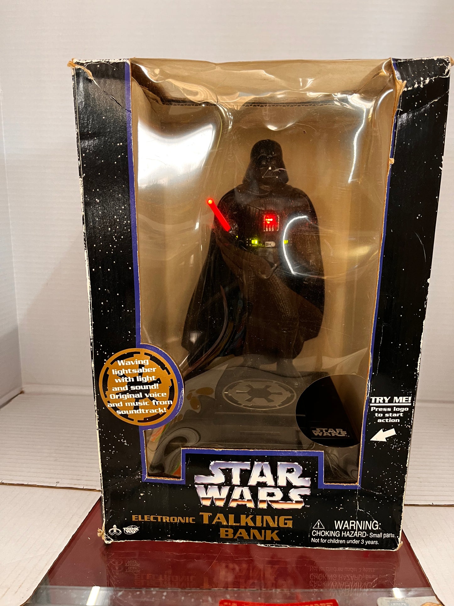 Vintage 1996 Thinkway Toys Star Wars Darth Vader Electronic Talking Bank In Box
